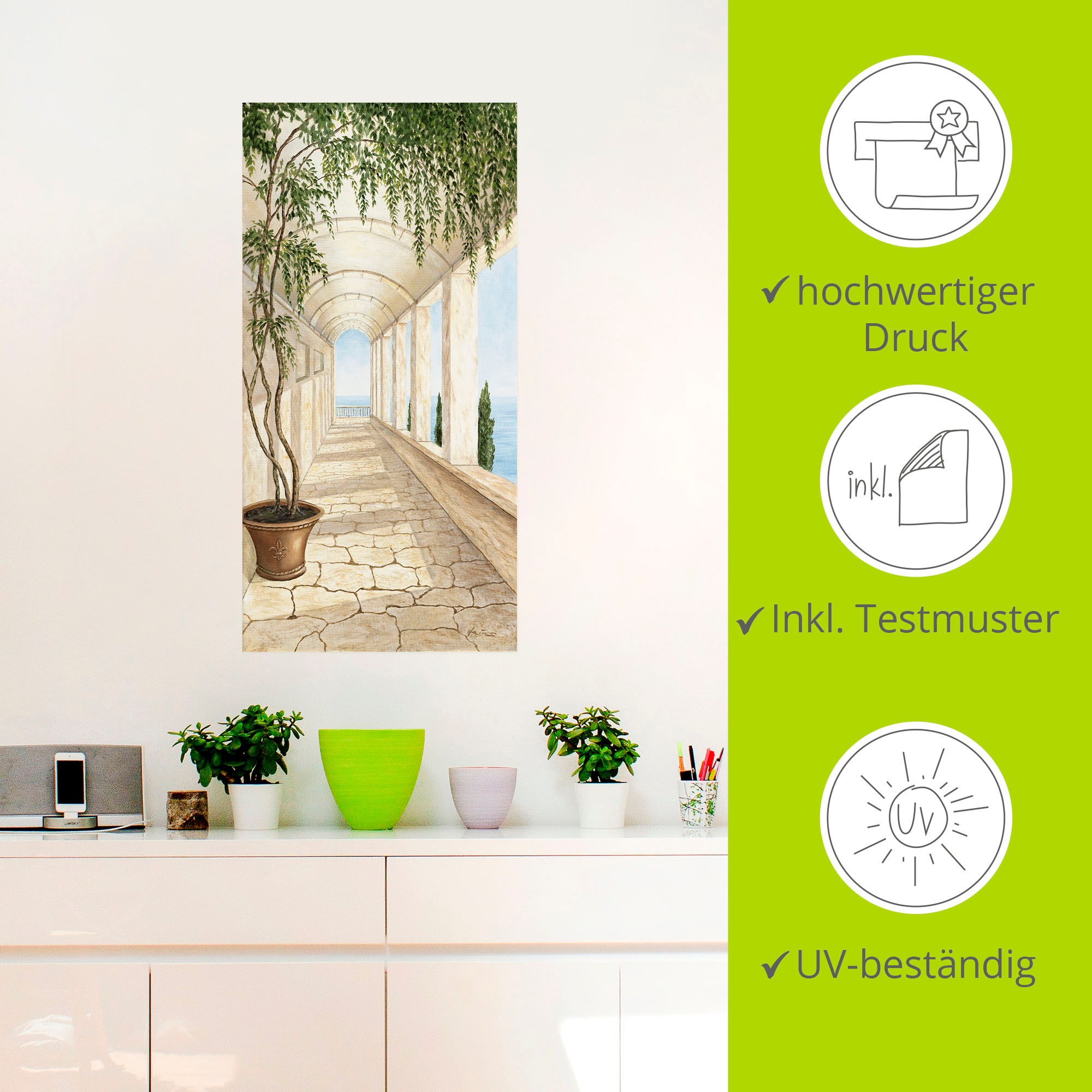 Artland Wandbild »Capri«, Gebäude, (1 St.), als Alubild, Outdoorbild, Leinwandbild, Poster, Wandaufkleber