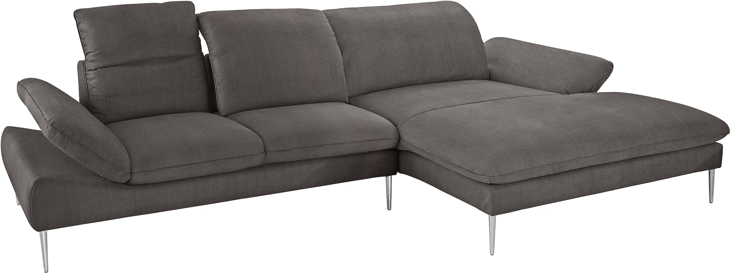 W.SCHILLIG Ecksofa »enjoy&MORE, Designsofa, bequem, zeitlos und elegant, L-Form« mit Sitztiefenverstellung, Füße Chrom glänzend, Breite 340 cm