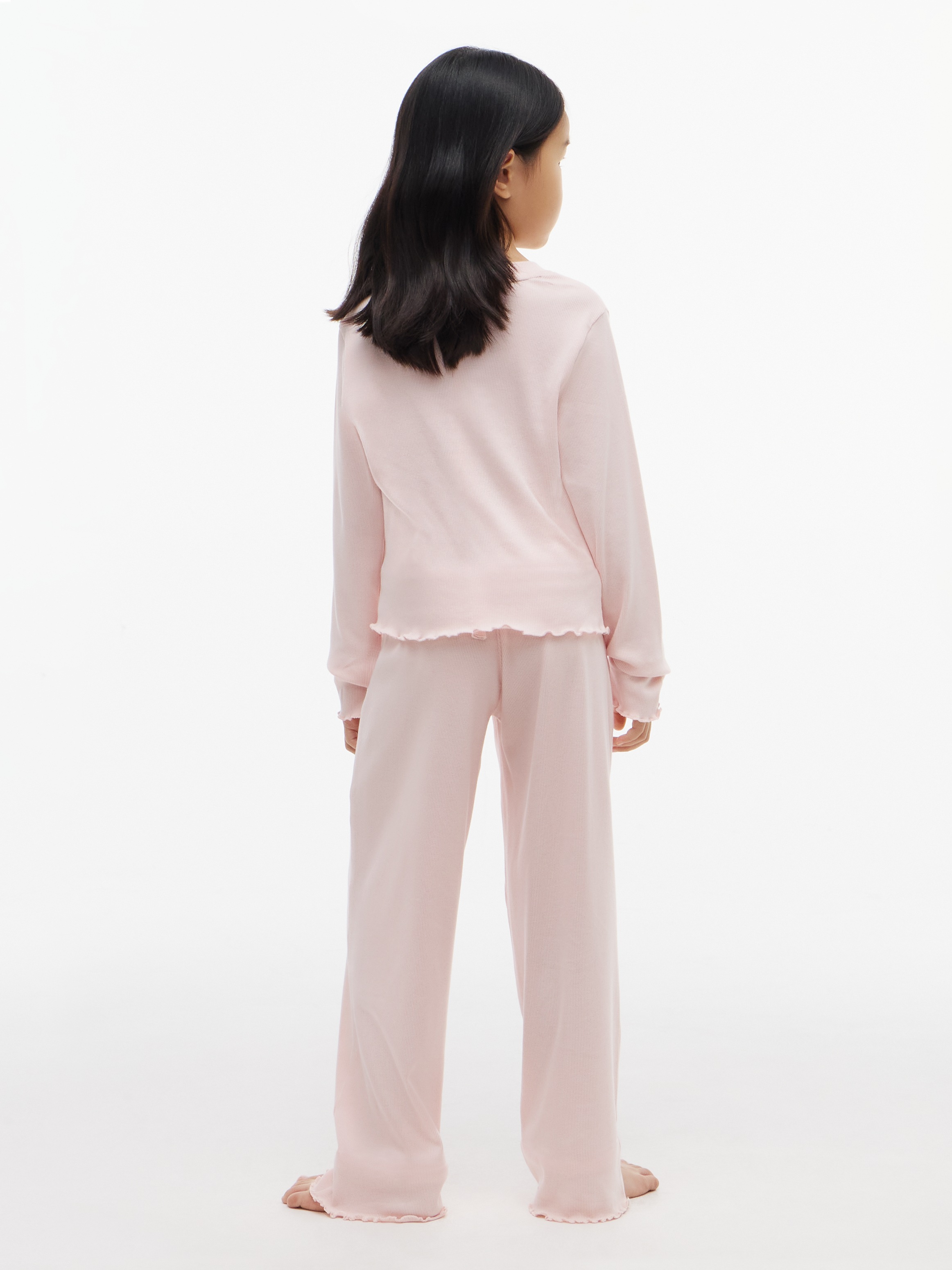 Tommy Hilfiger Underwear Pyjama mit geripptem Bund und Tommy-Logo, gerippte Struktur