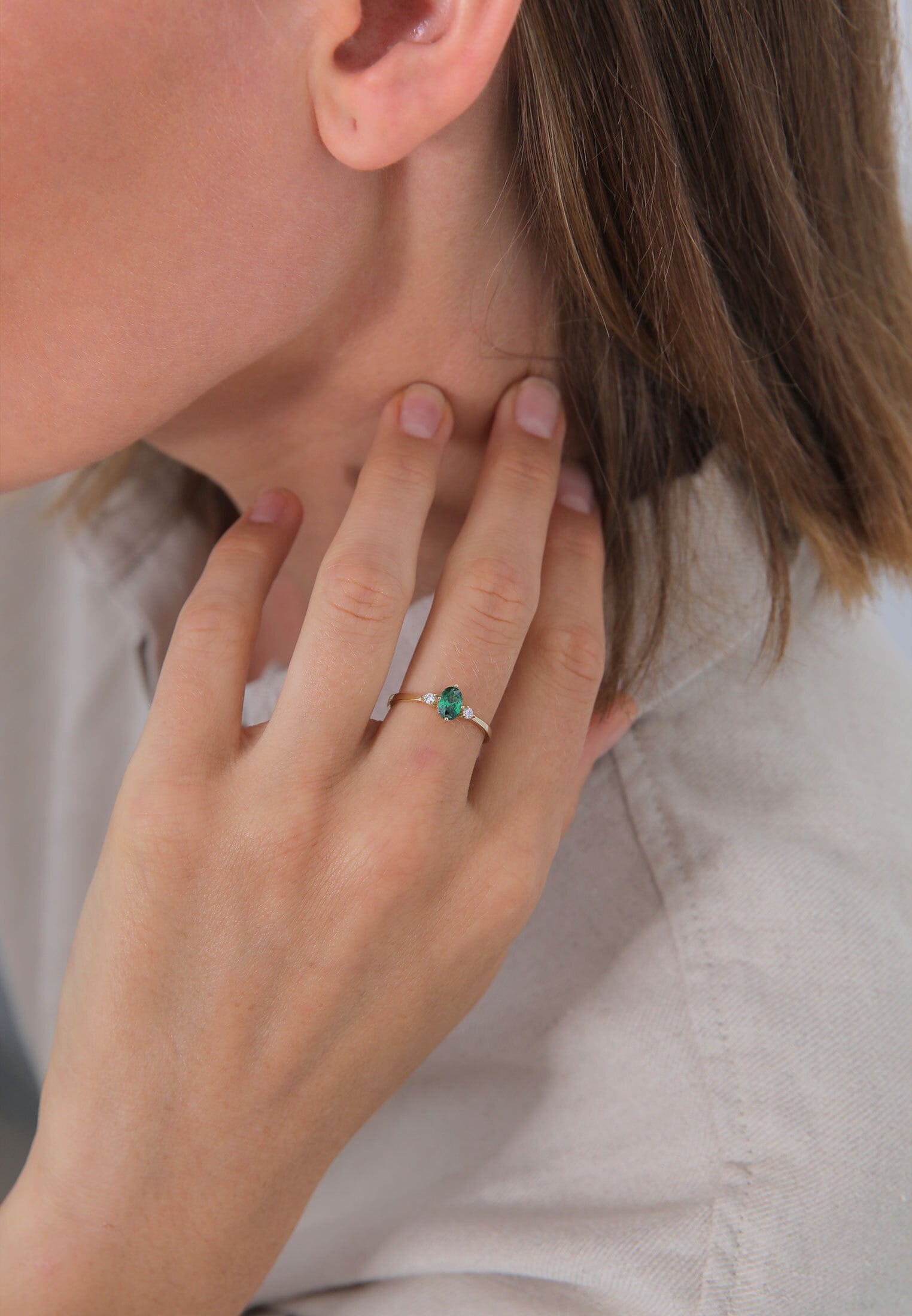 Elli Verlobungsring »Ring Zirkonia Kristalle Grün Verlobung 925er Silber«