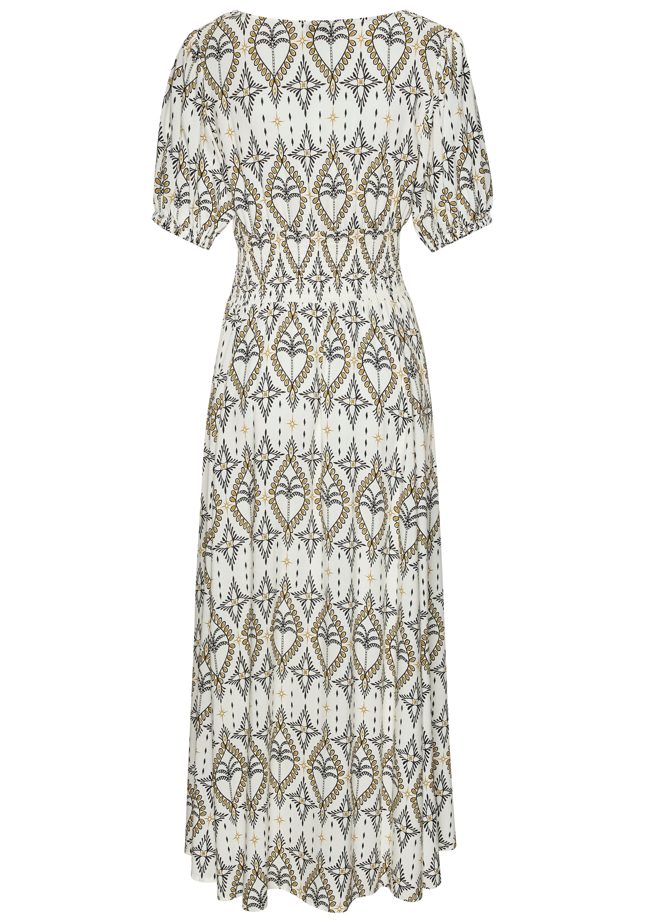 LASCANA Maxikleid mit Alloverdruck und V-Ausschnitt, Sommerkleid, Strandkleid