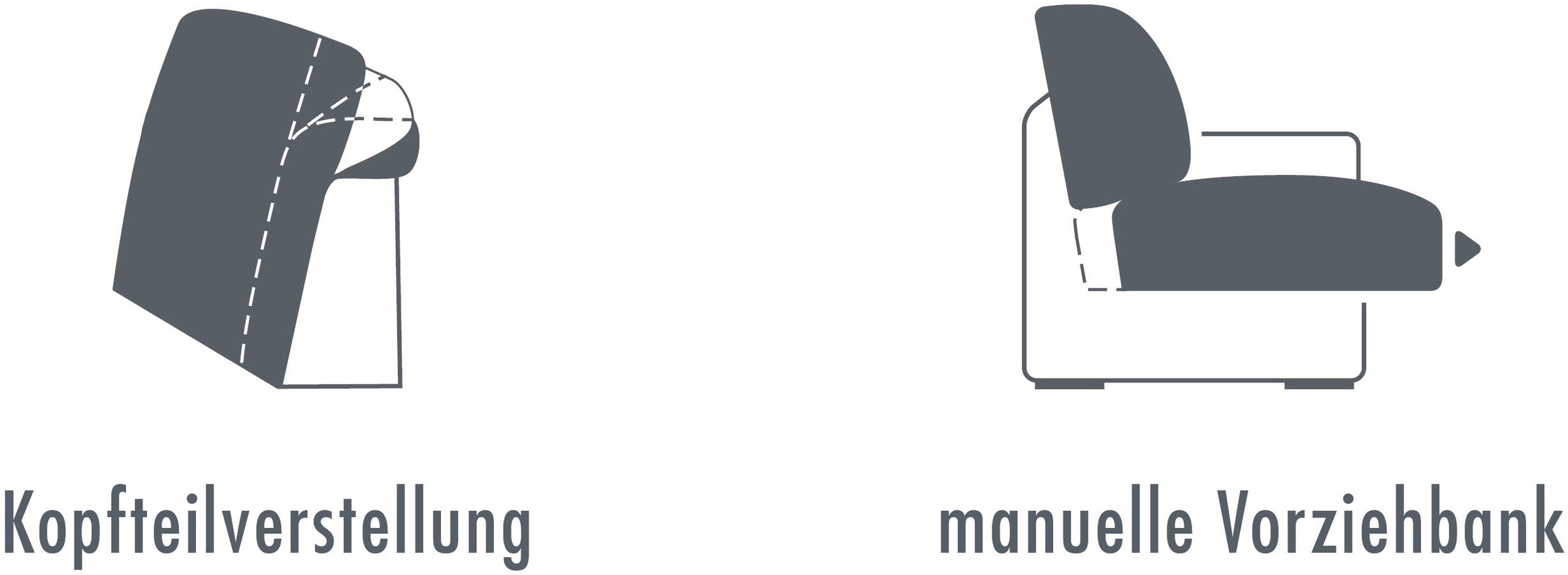 Die PlanBar Ecksofa »MP-IN15053 L-Form schmaler Schenkel« mit Kopfteilverstellung, wahlweise mit manueller Vorziehbank