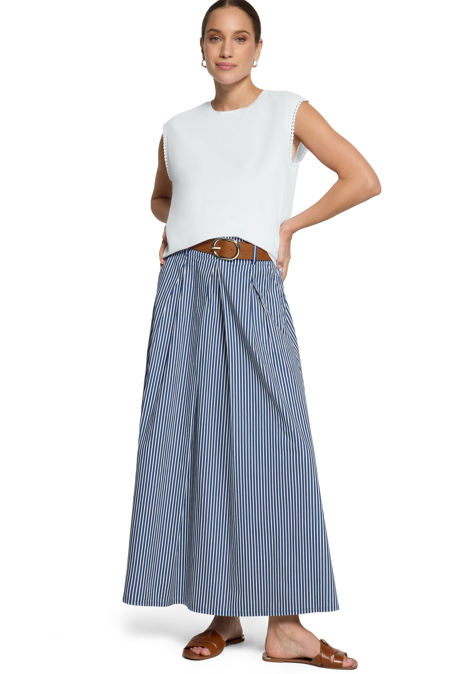 Zero Shirttop »Rundhals-Shirt mit Schmuckkanten«