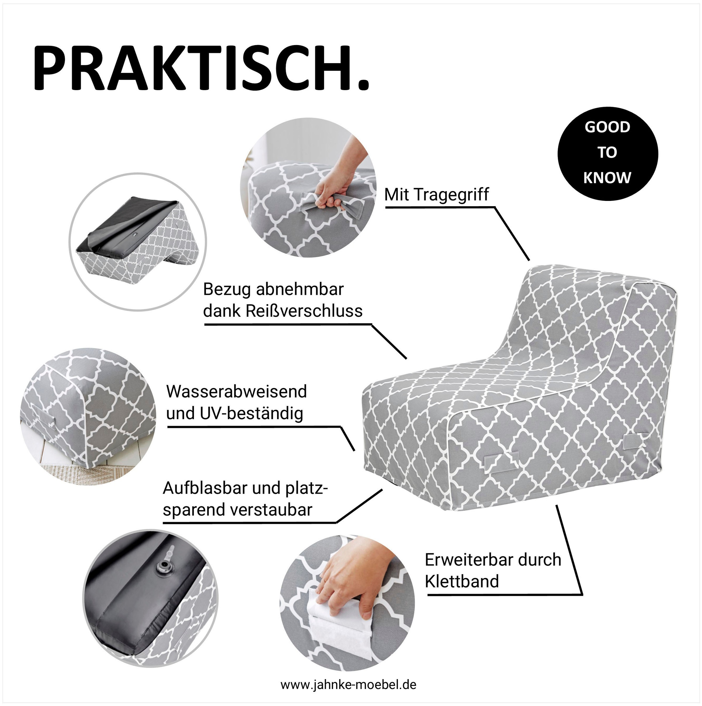 Jahnke Gartenlounge-Sessel »Air Lounge«, aufblasbar, 60 cm Sitztiefe