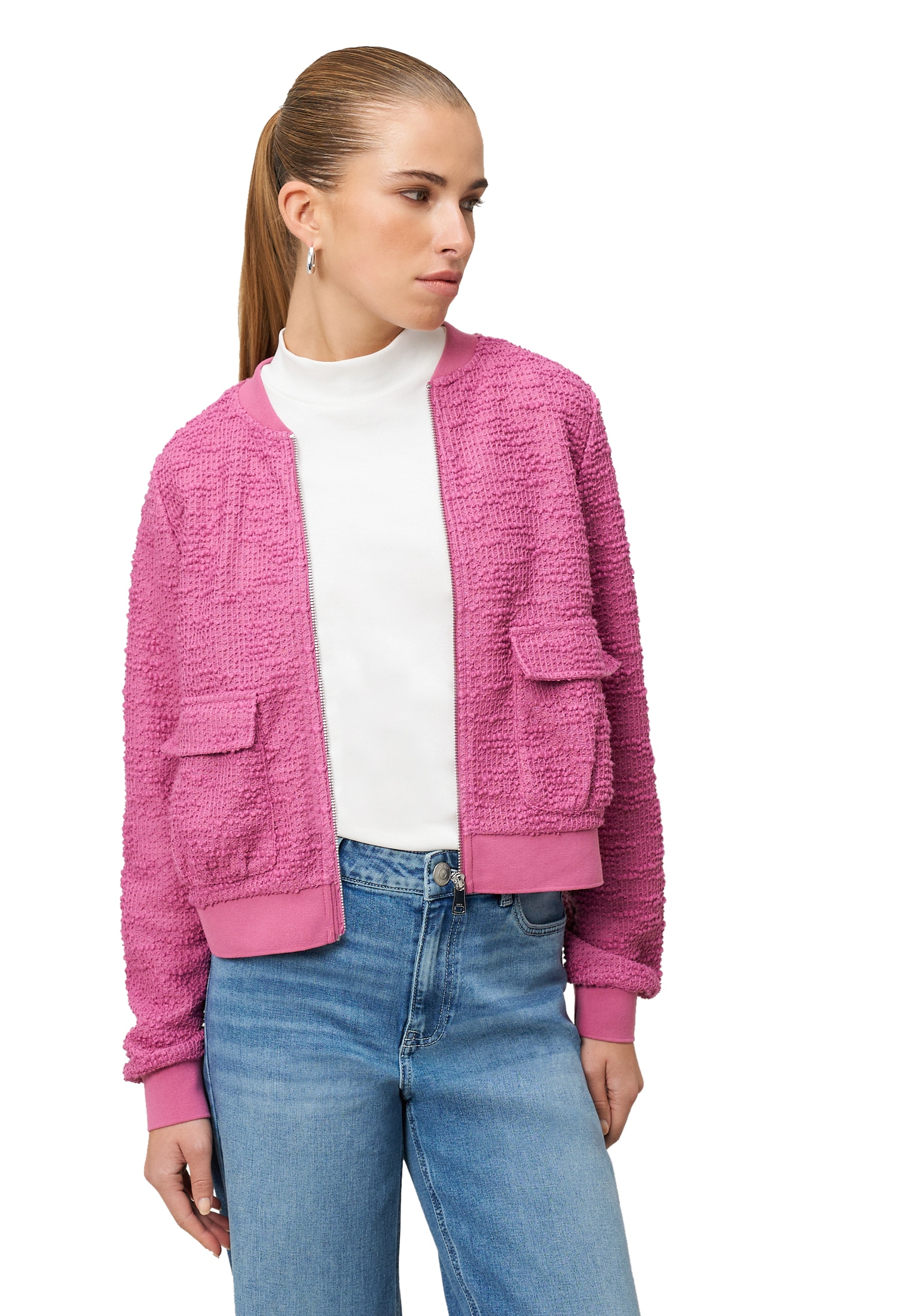 Zero Jackenblazer »Boucè Jacke mit Reißverschluss«