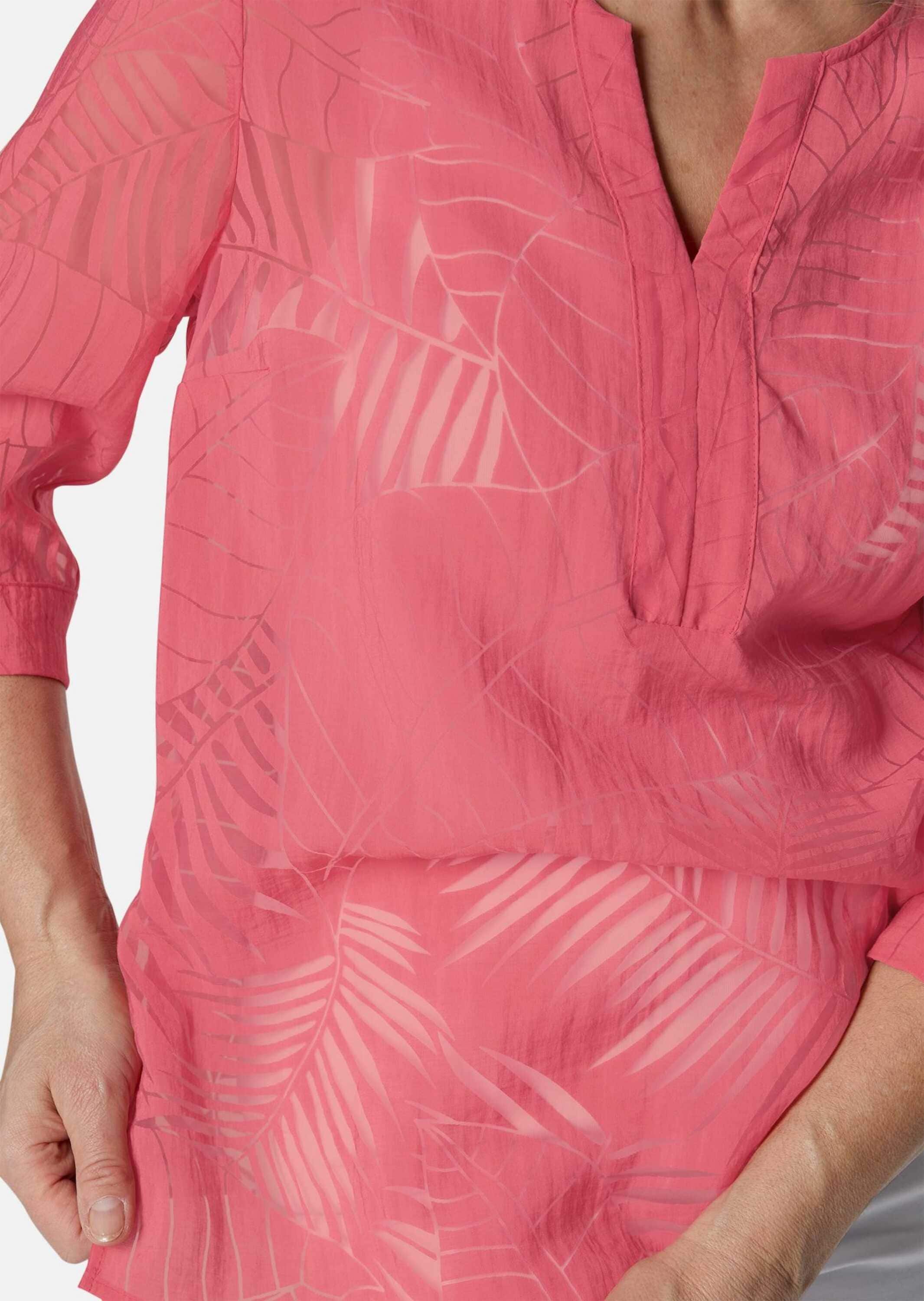 GOLDNER Kurzarmbluse »Kurzgröße Leger geschnittene Ausbrennerbluse« keine/nicht relevant