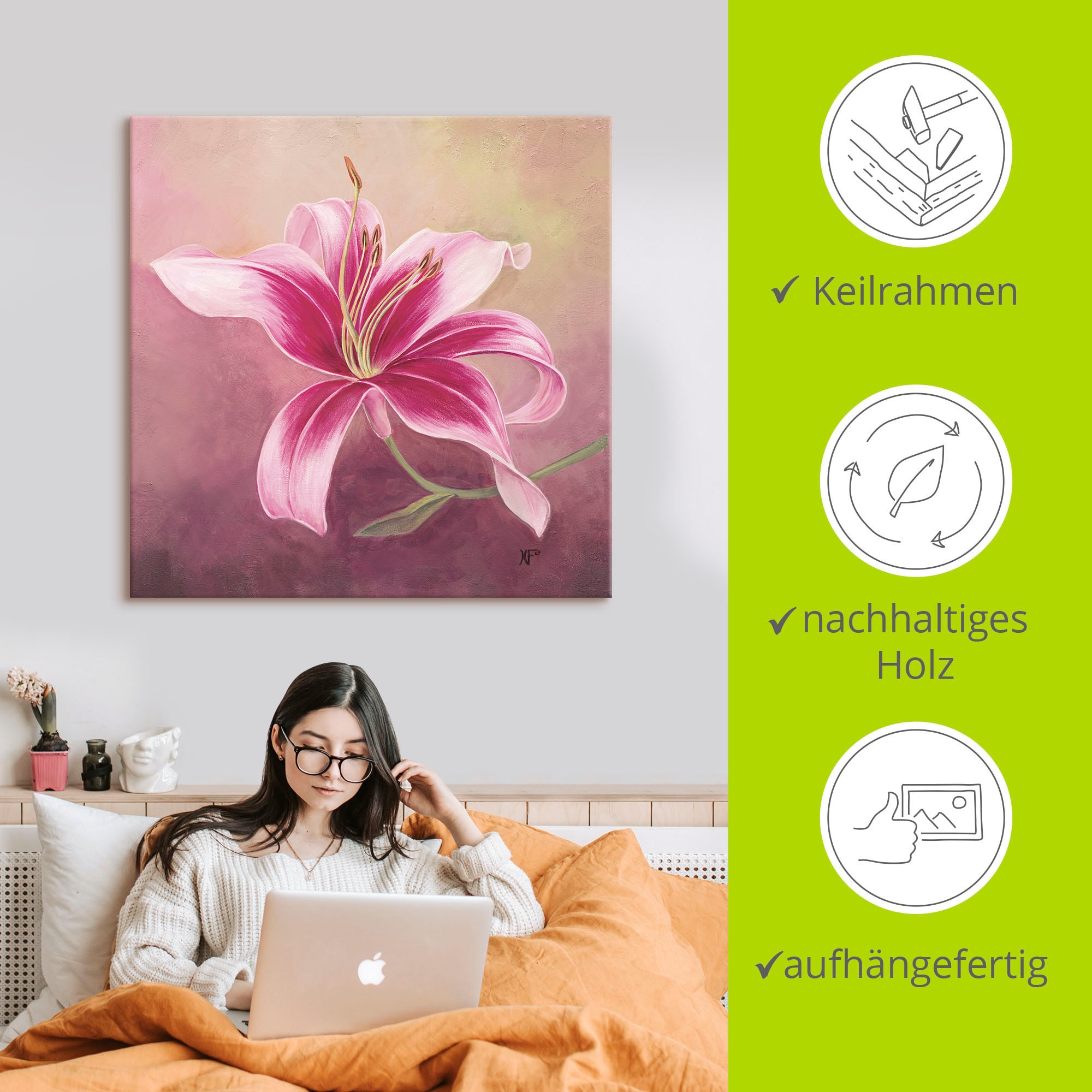 Artland Wandbild »Frühe Lilie«, Blumen, (1 St.), als Leinwandbild, Poster in verschied. Größen