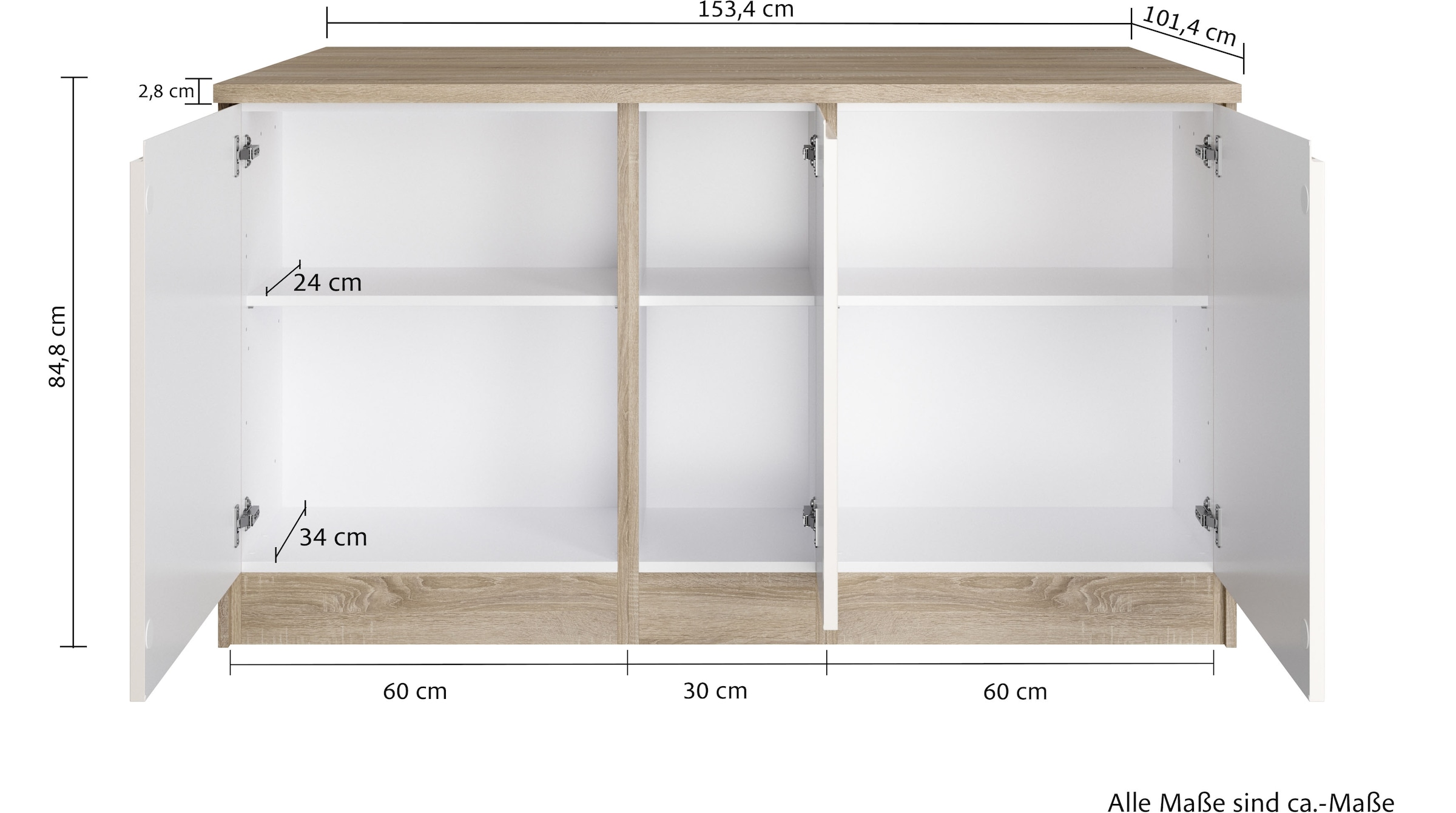 KOCHSTATION Kücheninsel »KS-Virginia«, Breite 153 cm, MDF-Fronten, Flaschenregal