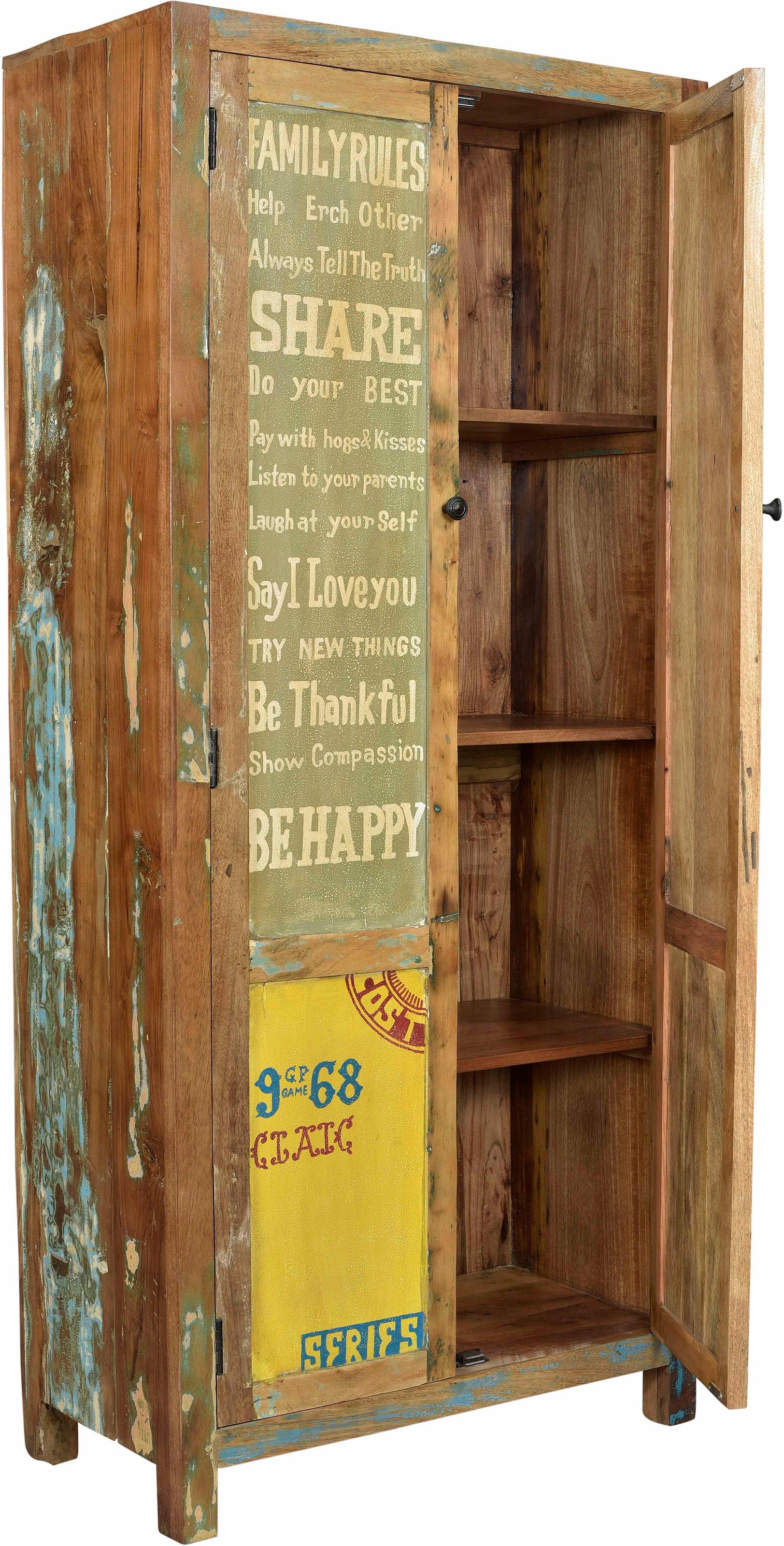 SIT Stauraumschrank »Speedway«, aus recyceltem Altholz, Breite 80 cm, Shabby Chic, Vintage