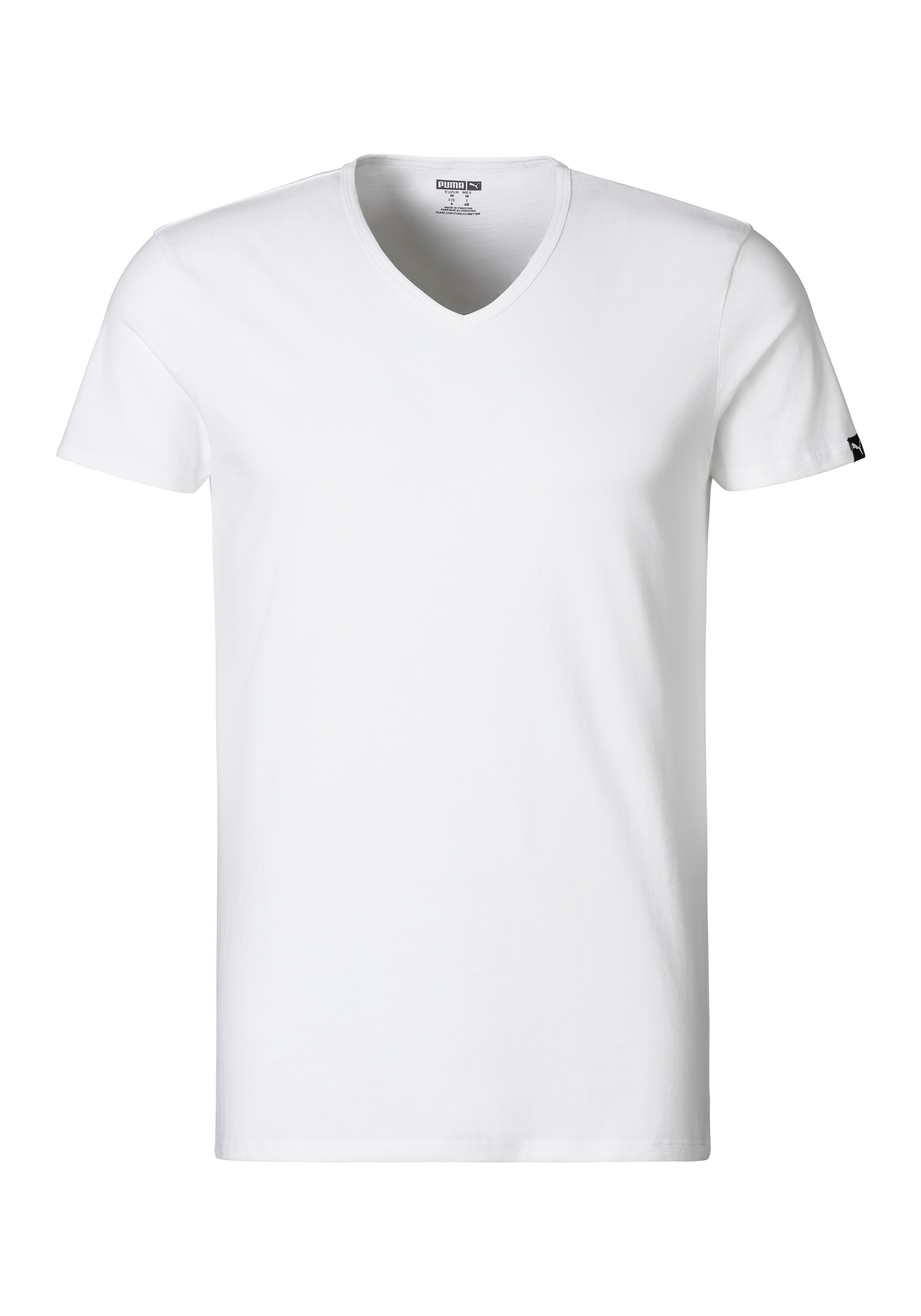 PUMA T-Shirt »PUMA BASIC 2P V-NECK TEE«, (2er Pack), mit Markenlabel