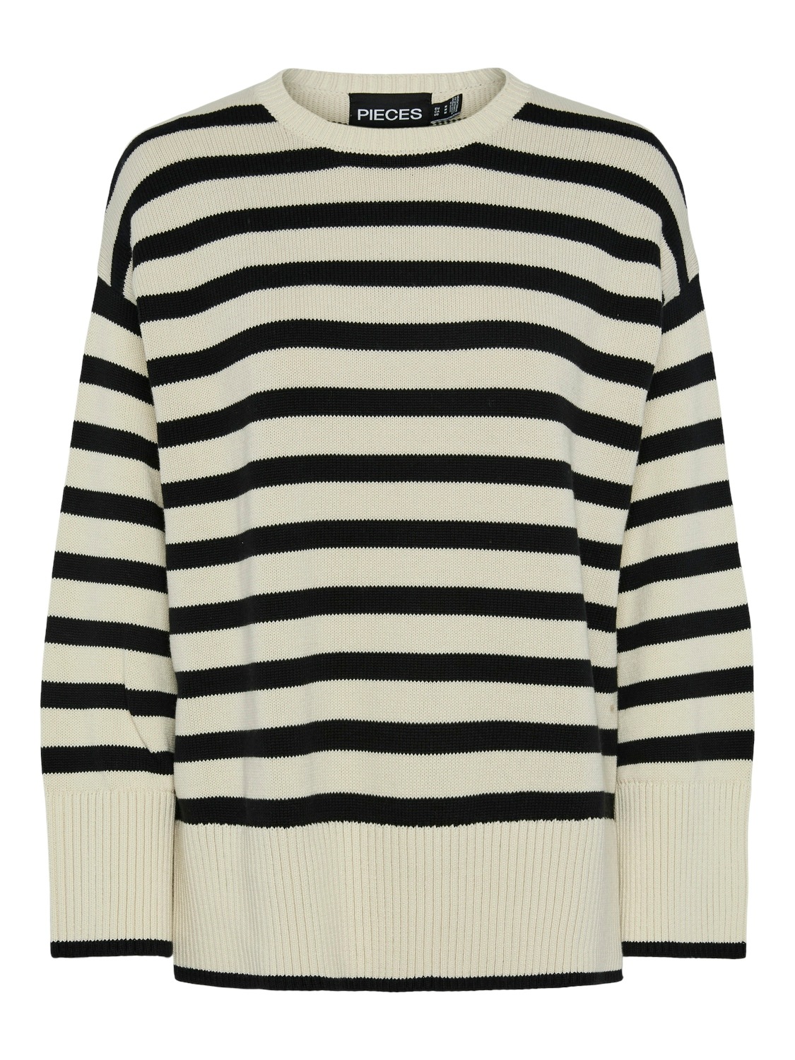 pieces Rundhalspullover »PCAVA LS O-NECK SLIT KNIT NOOS«