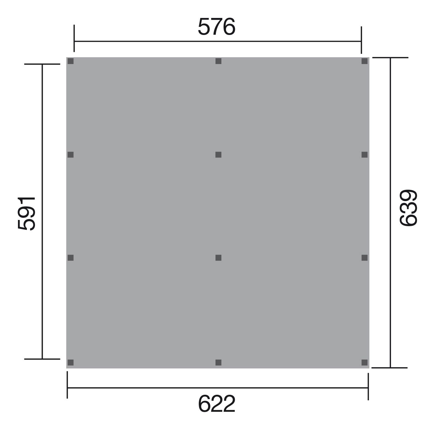 weka Doppelcarport »Leimholz-Flachdach-Carport 615 Gr.1«, Holz, 270 cm, naturbelassen, Flachdach aus verzinktem Stahl mit Trapezprofil