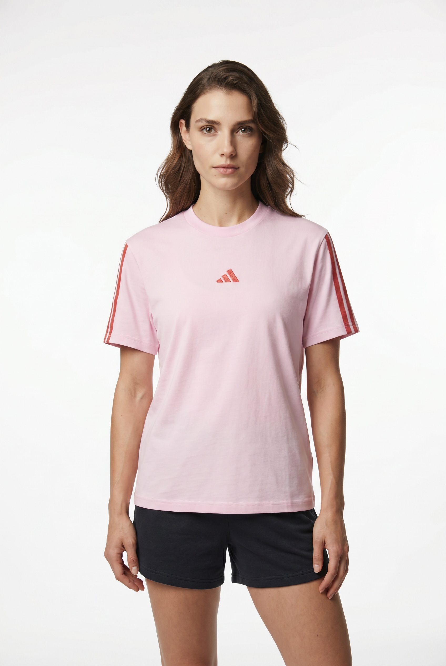 adidas Sportswear T-Shirt »ESSENTIALS 3-STREIFEN COTTON« klassische 3-Streifen an den Ärmeln, ohne Verschluss