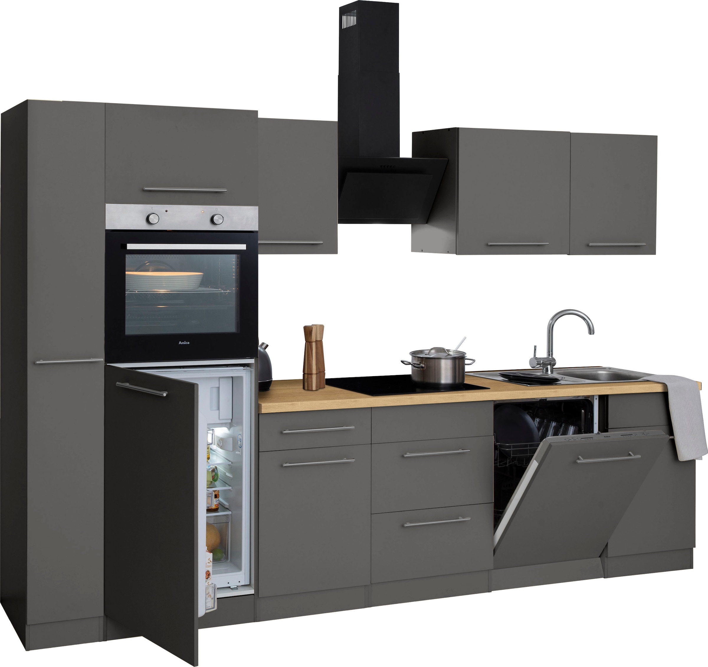 wiho Küchen Küchenzeile »Unna«, ohne E-Geräte, Breite 310 cm