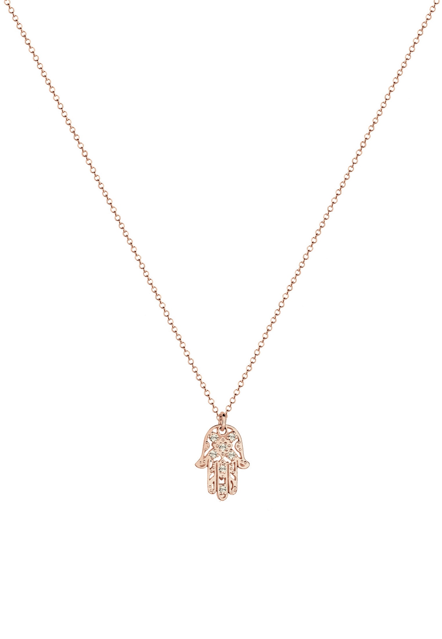 Elli Silberkette »Halskette Hamsa Hand der Fatima Kristalle 925 Silber«