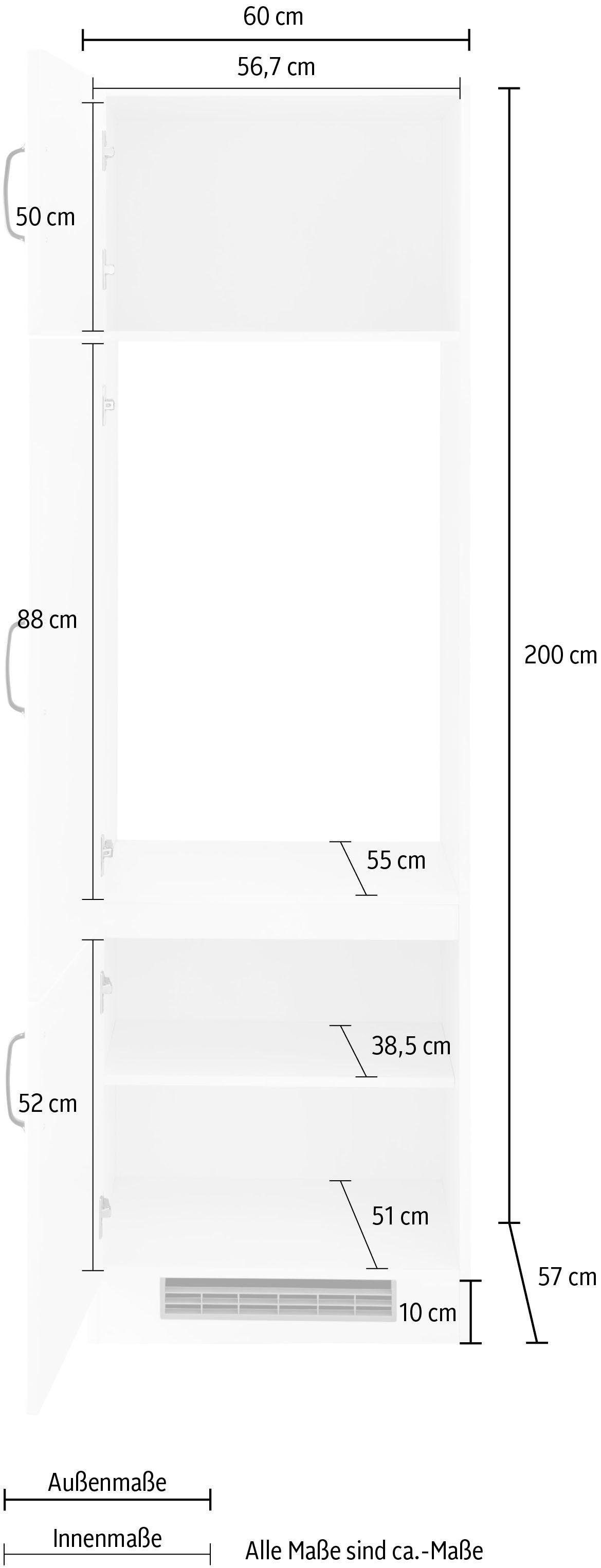 wiho Küchen Kühlumbauschrank »Erla«, 60 cm breit mit Kassettenfront
