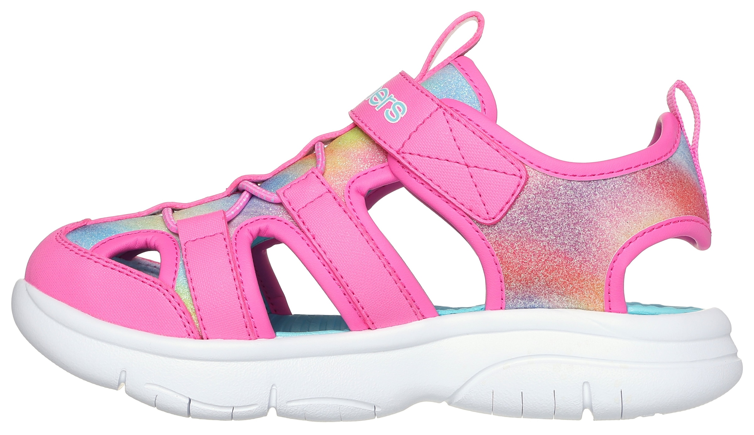 Skechers Sandale »FLEX SPLASH DAYLIGHT SHIMMER«, Klettschuh mit Glitzer, Größenschablone zum Download