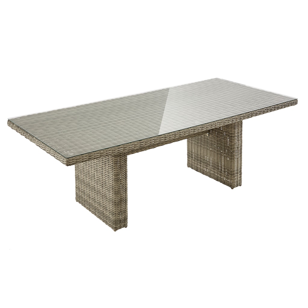 KONIFERA Garten-Essgruppe »Venedig«, (Set, 25 tlg., 8x Sessel, 1x Tisch 230,8x100,5x76 cm, inkl. Auflagen)