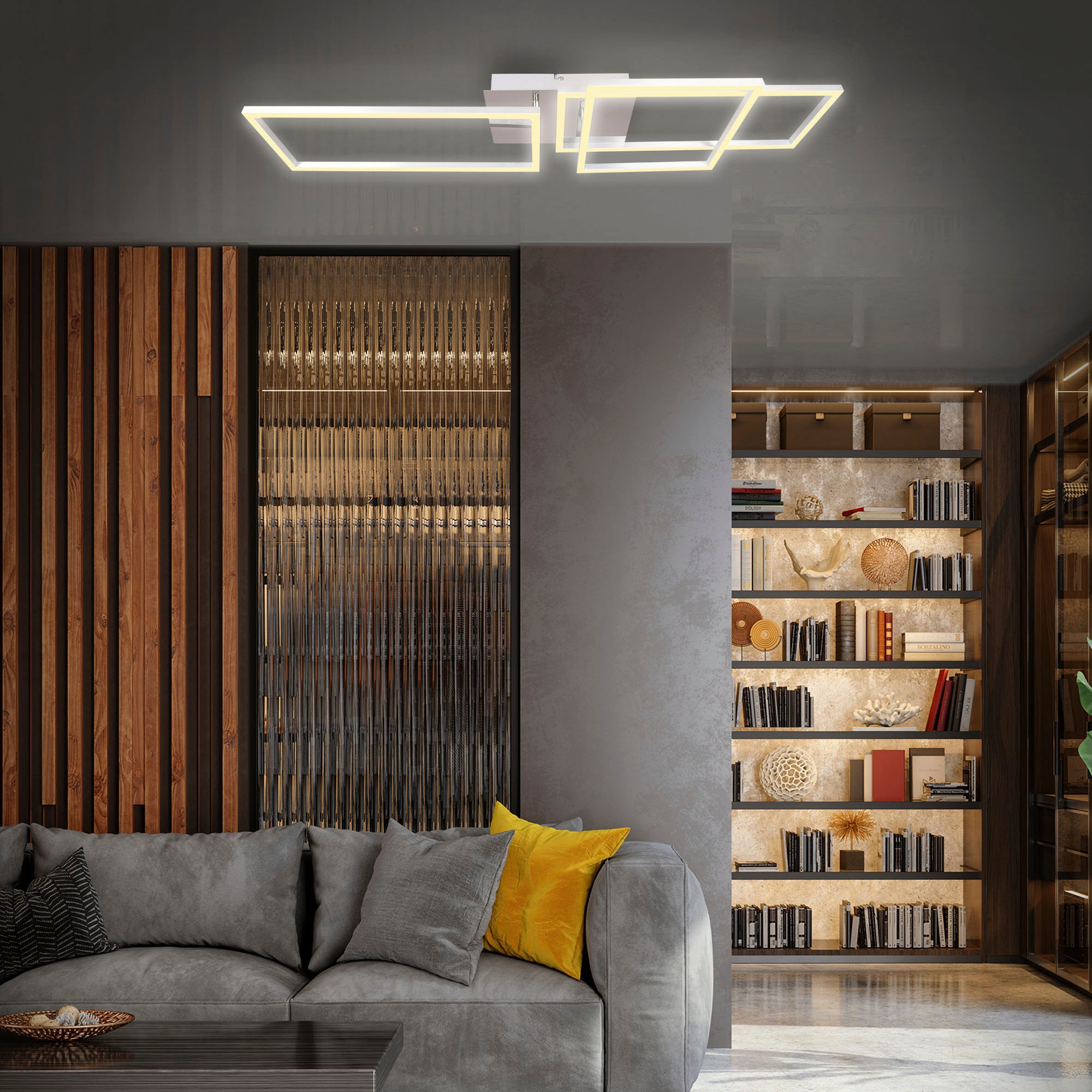 B.K.Licht LED Deckenleuchte mit Fernbedienung in gebürsteter Alu-Optik, LED-Platine 40 Watt, 4.000lm, 3.000 - 6.500K einstellbar, inkl. Nachtlicht, Timer