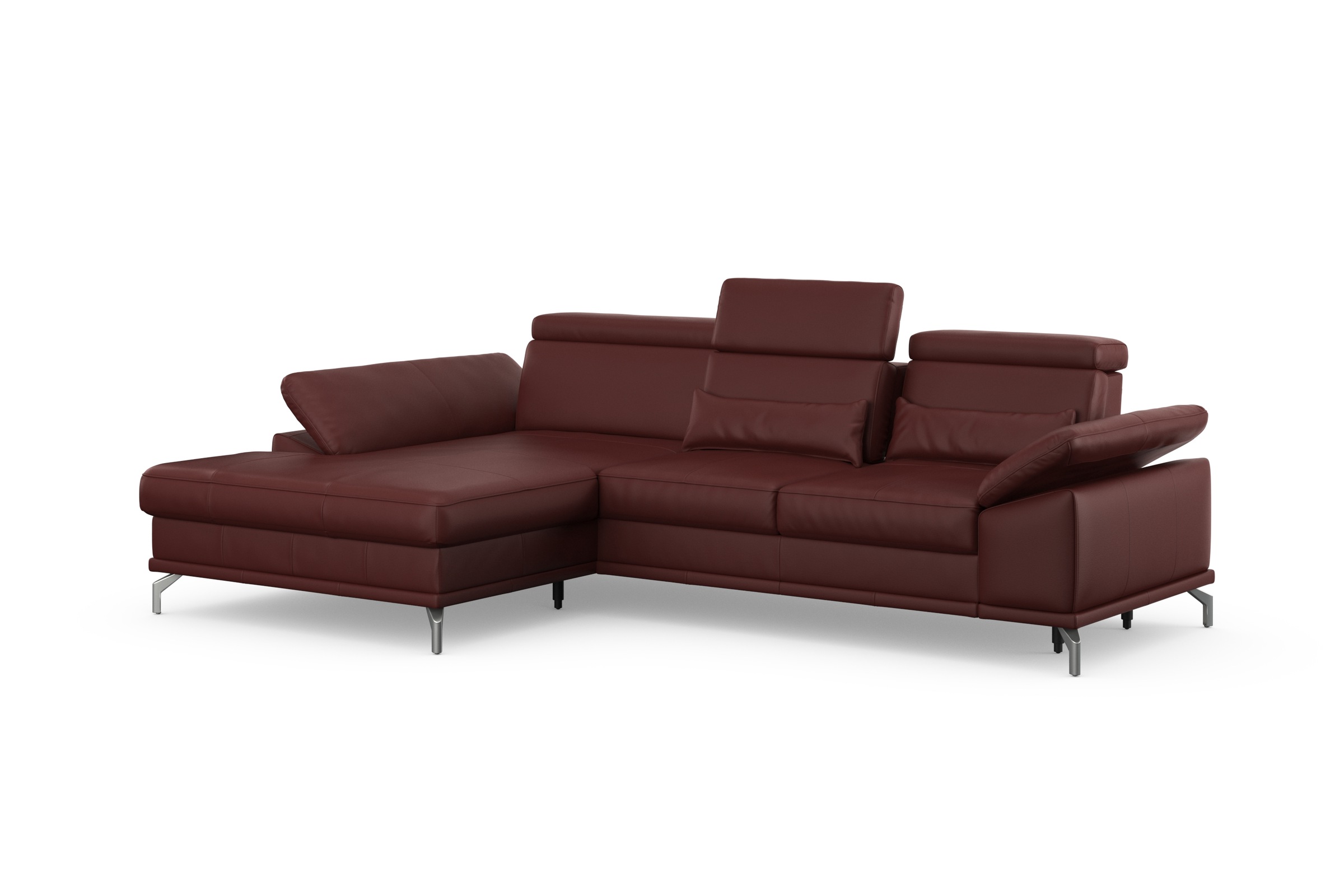sit&more Ecksofa »Cabrio L-Form, mit Sitztiefenverstellung, Arm- und Kopfteilverstellung«, 2 Nierenkissen, Federkern, optional Bettfunktion und Stauraum