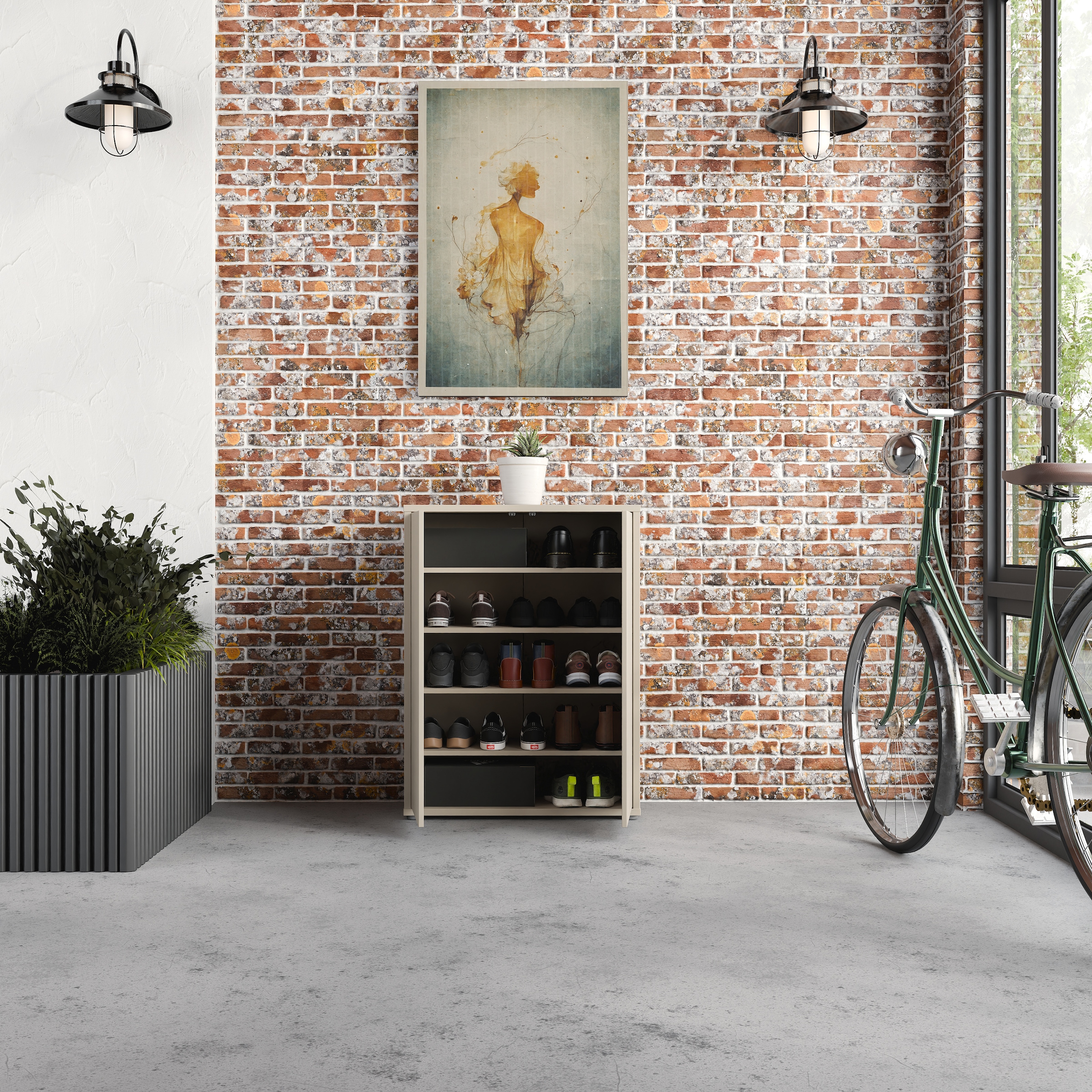 FORTE Schuhschrank »Alice Springs« B/H/T 74,5/99,1/34,9 cm,  Stauraumschrank, Mehrzweckschrank, grifflose Front, Push to open