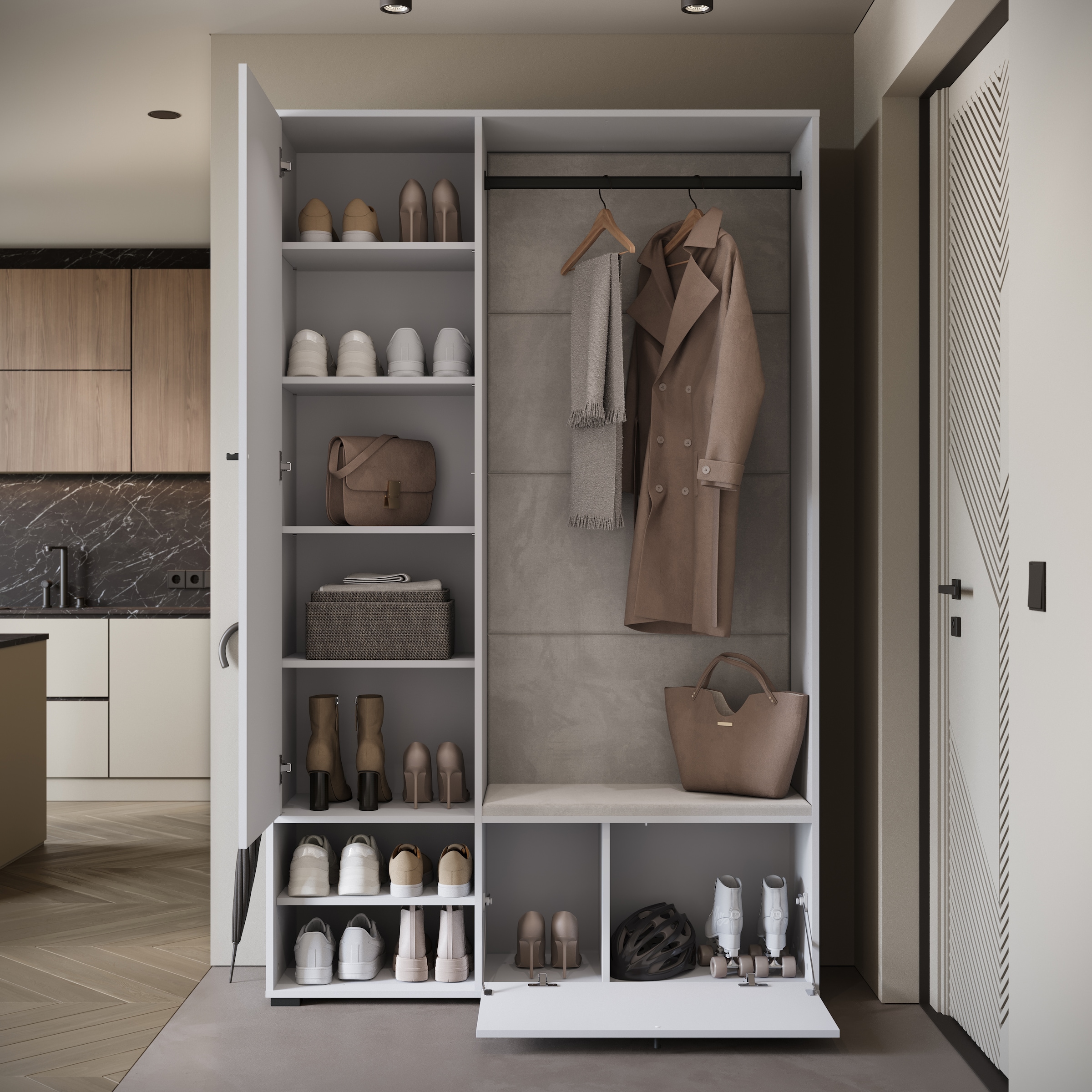 Home affaire Garderoben-Set »Garderobe mit Spiegel, Sitzbank und Kleiderstange« 1 Stk. tlg.