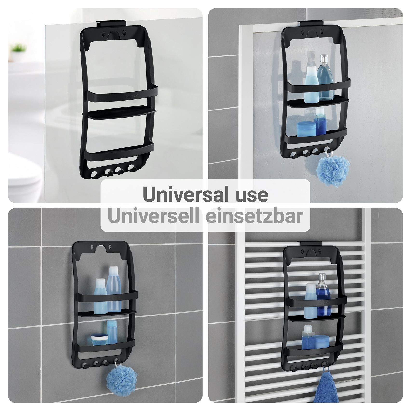 WENKO Duschregal »Universal« 2 Ablagen, 4 Haken