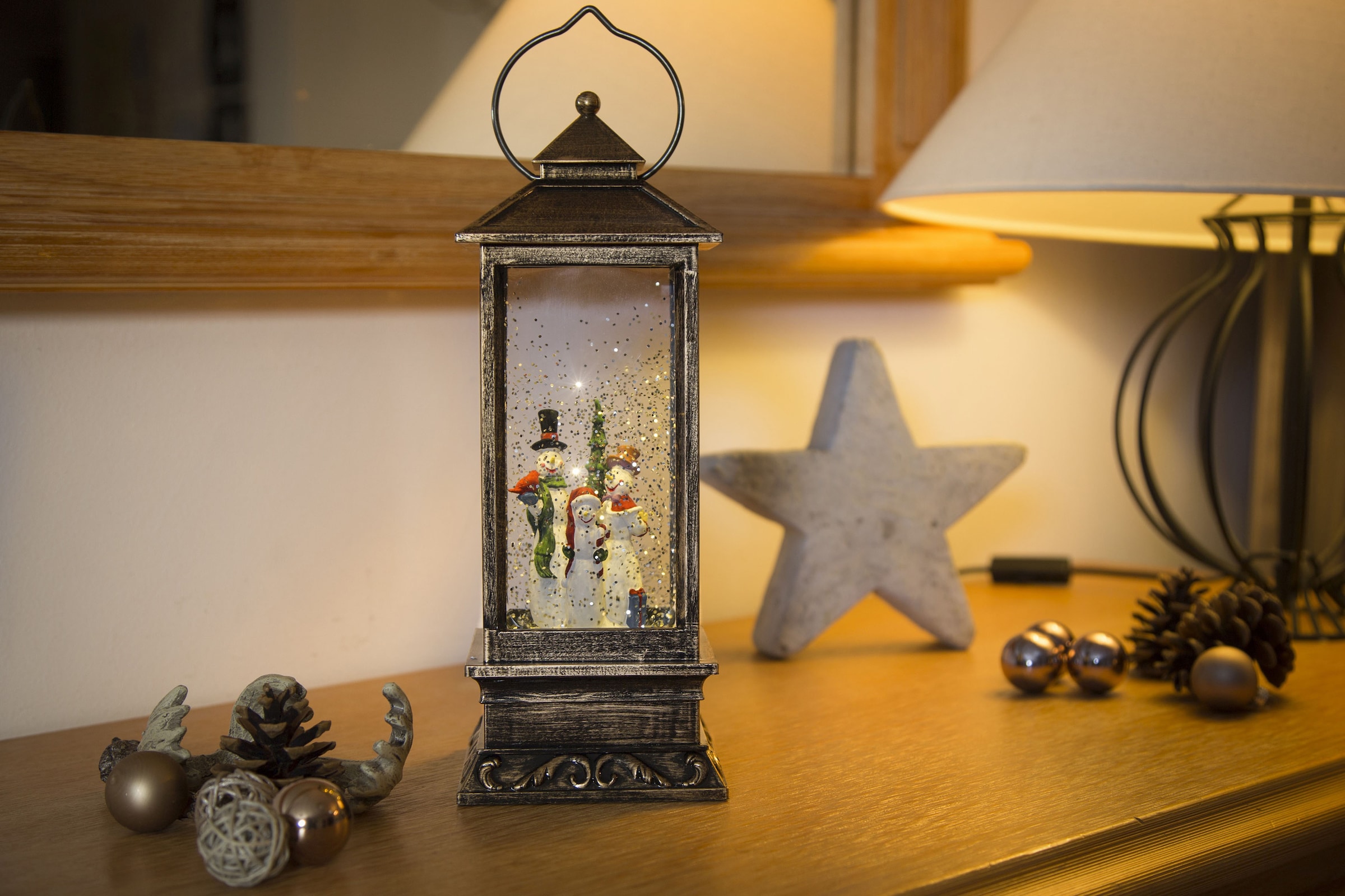 KONSTSMIDE LED Laterne »Weihnachtsdeko«, 1 mit Schneelaterne Jahren Garantie | Schneemännern 3 flammig-flammig, mit LED XXL online kaufen