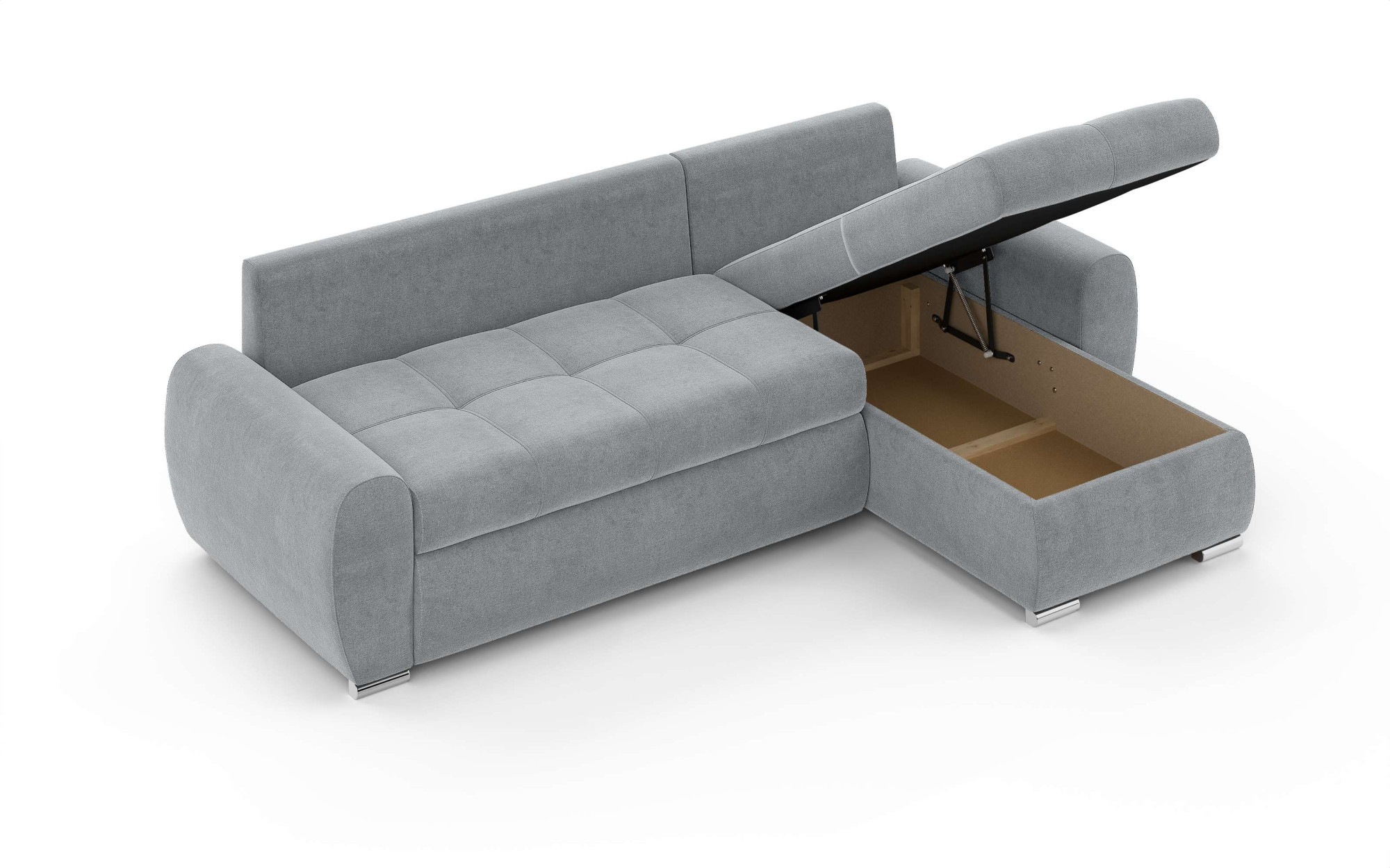 INOSIGN Ecksofa »HAVERHILL Schlafsofa mit Bettkasten, Maße B/H/T: 237/89/166 cm«, L-Form mit Recamiere links oder rechts bestellbar, Wellenunterfederung