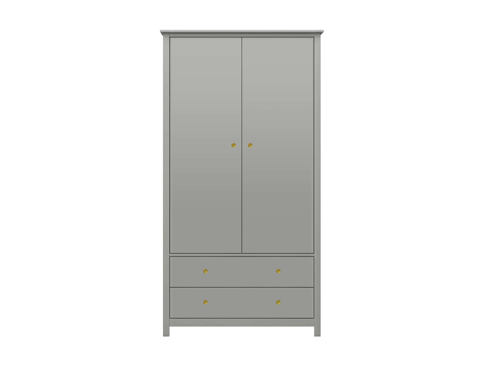 Thuka Kleiderschrank »Luna Schrank, Aufbewarung, Kindergarderobe, Babyzimmer,«, 2 Türen, 2 Schubladen, SOFT-CLOSE, Messing Griffe, Kiefer und MDF