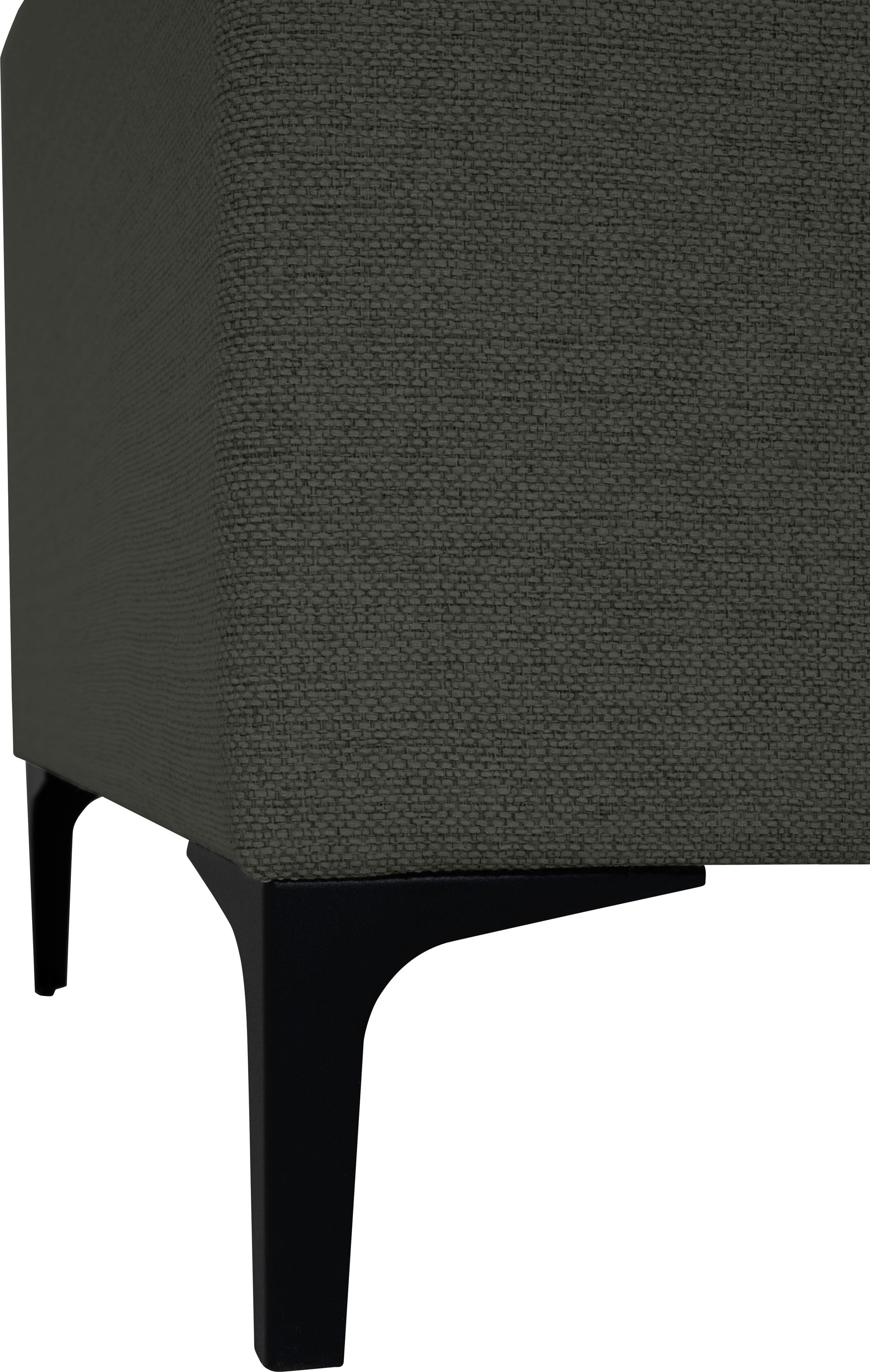 Places of Style Ecksofa »Xander, L-Form,«, Breite 289 cm, Webstoff, Soft-Touch Chenille, schwarze Metallfüße