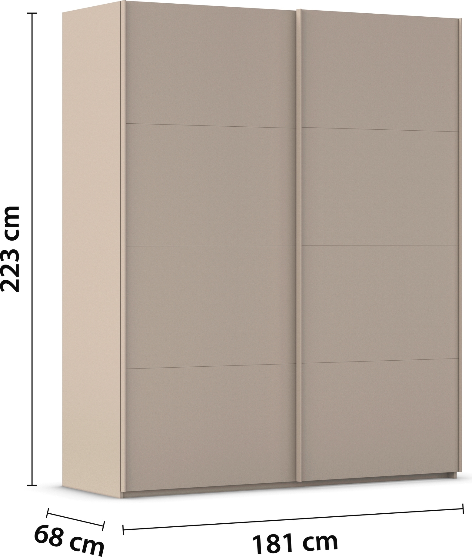 rauch Schwebetürenschrank »Kleiderschrank Schrank Garderobe Schlafzimmerschrank SCALE-FYRA« edle viergeteilte Türen viele Farben und Griff-Farben MADE IN GERMANY