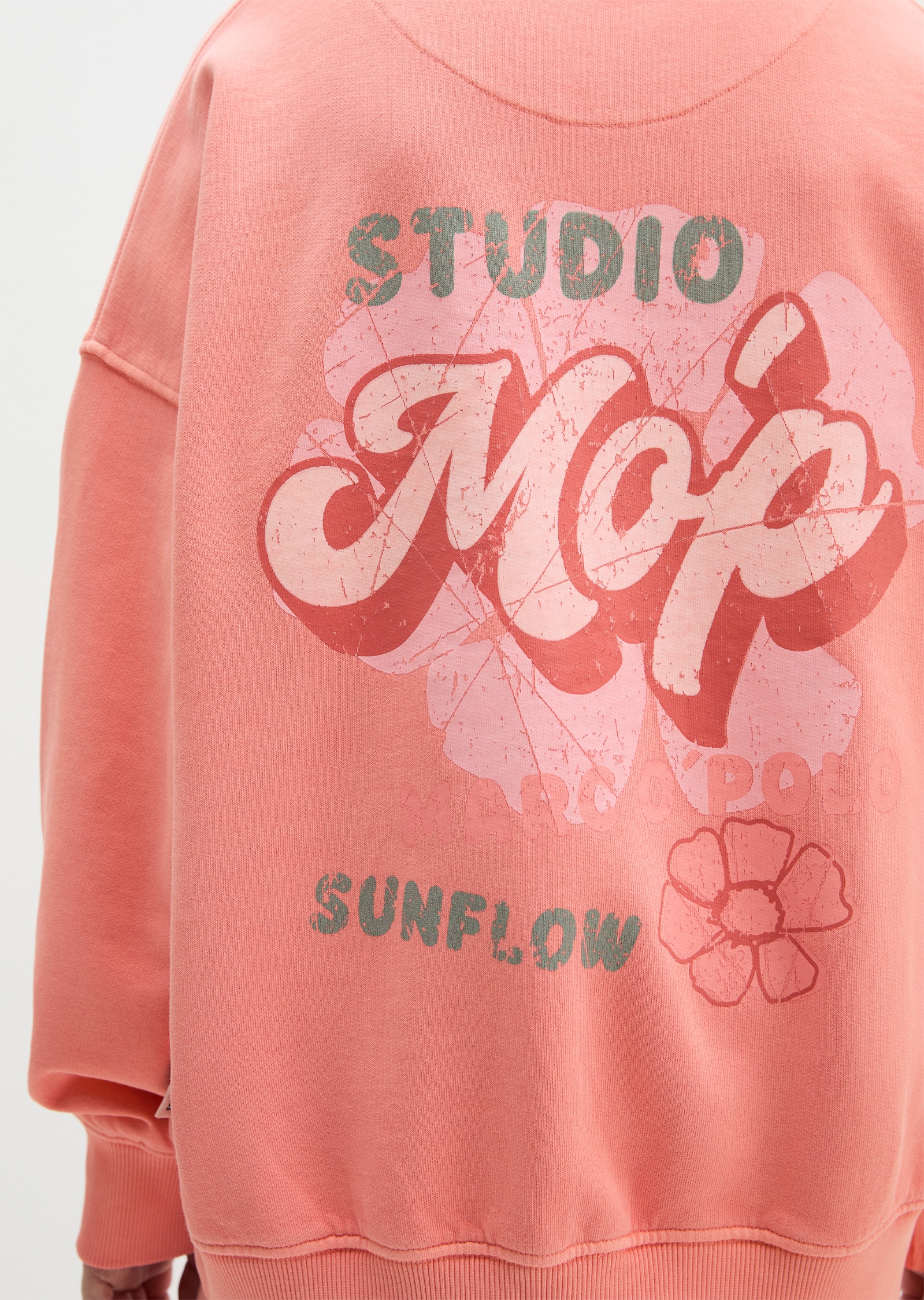 Marc O'Polo Junior Sweatshirt , angeraute Innenseite, modischer Rückenprint, normale Passform
