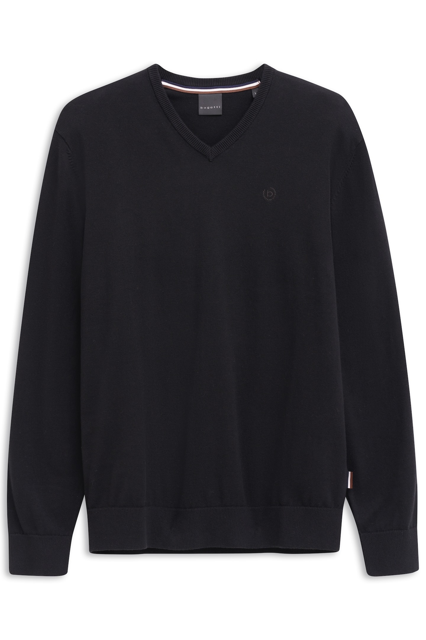 bugatti V-Ausschnitt-Pullover »Basic Essential« aus reine Baumwolle
