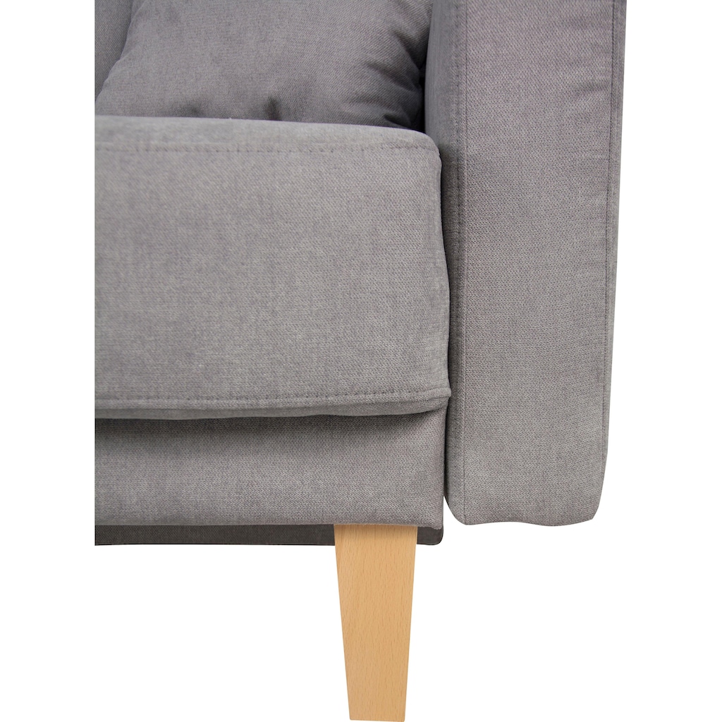 Home affaire Ecksofa »Triplo, Zierkissen, Schlaffunktion, B/T/H: 234/164/89 cm, L-Form«