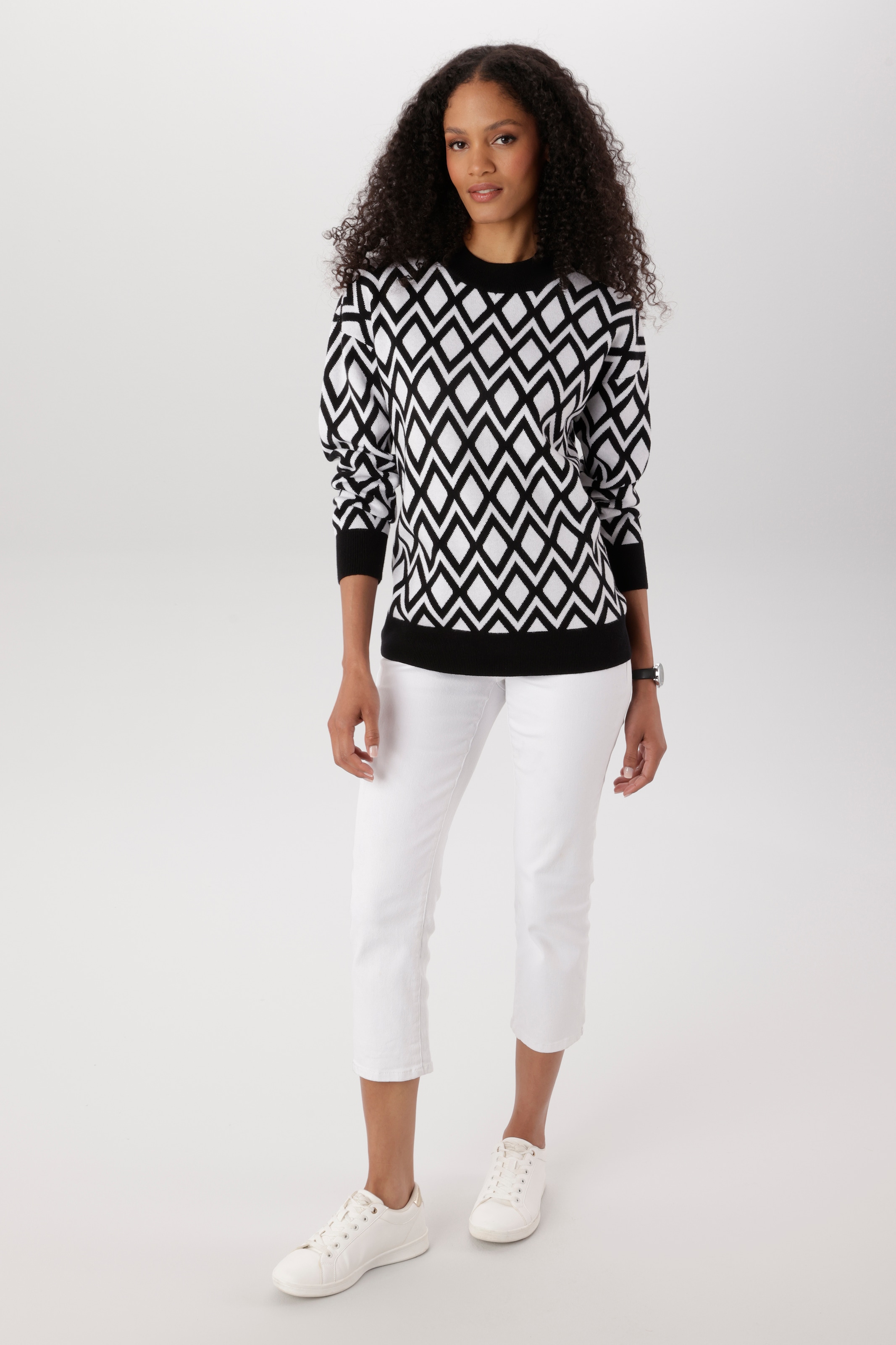 Aniston SELECTED Strickpullover mit geometrischer Rautenmusterung allover - NEUE KOLLEKTION