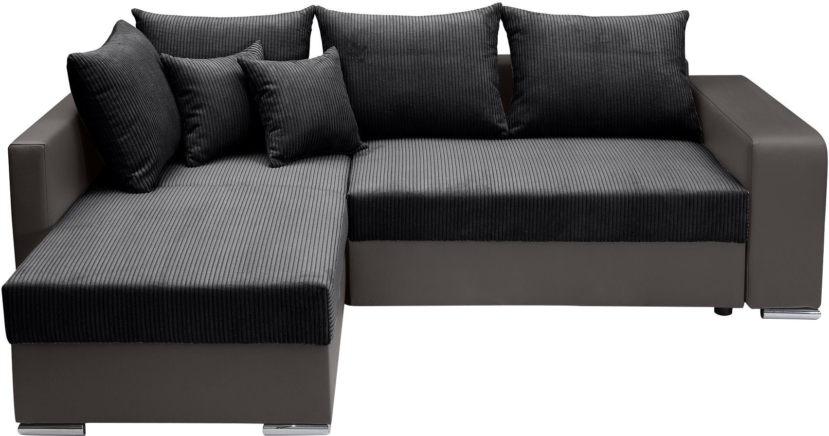 COLLECTION AB Ecksofa »John L-Form«, Regalarmlehne,Bettfunktion,Bettkasten,Ottomane beiseitig montierbar