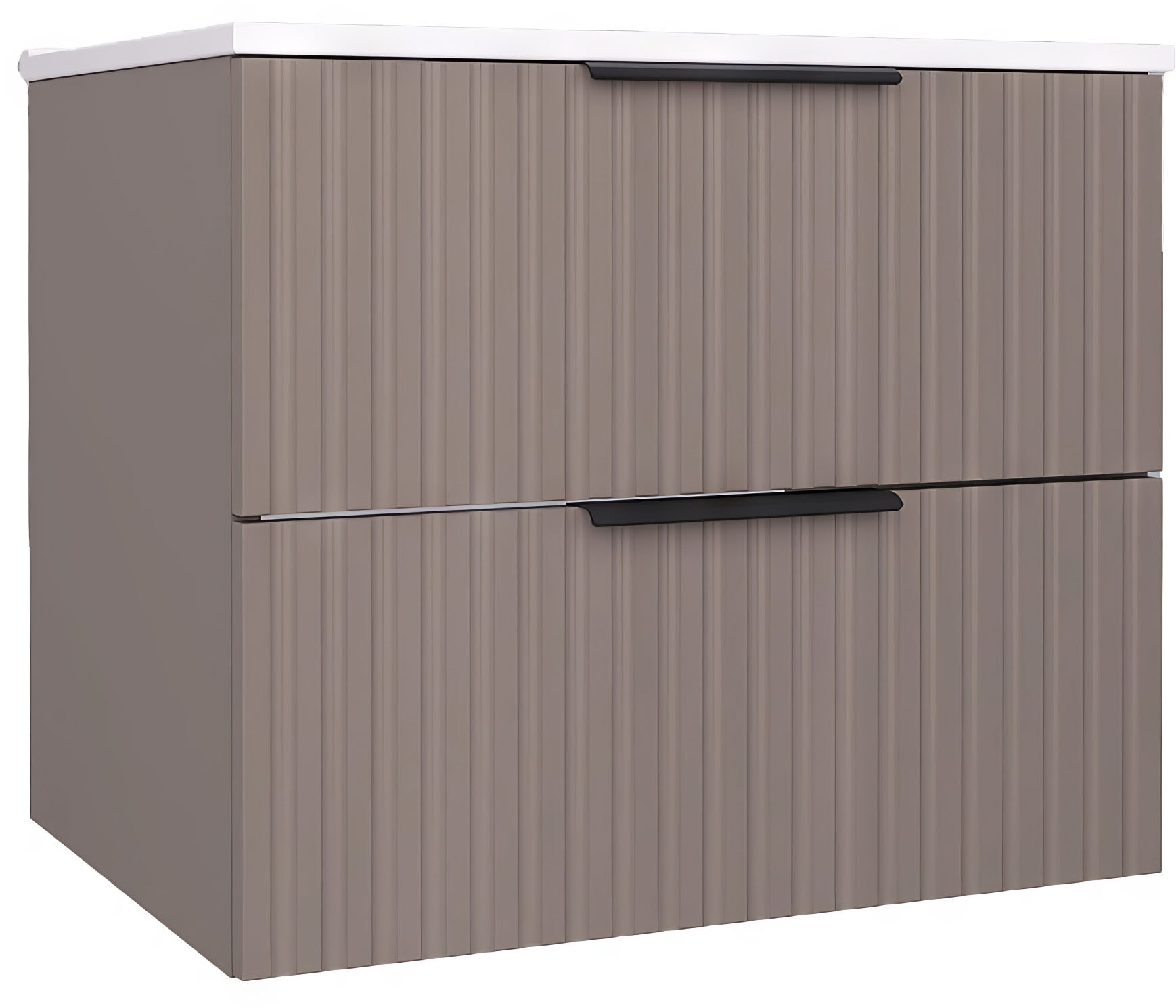 welltime Waschtisch »TIBU mit Waschbecken. 2 Schubladen. 2 Breiten (60/80cm) und 4 Farben« Badschrank mit Waschbecken, Softclose, Maße B/H/T: 61/53/47 cm