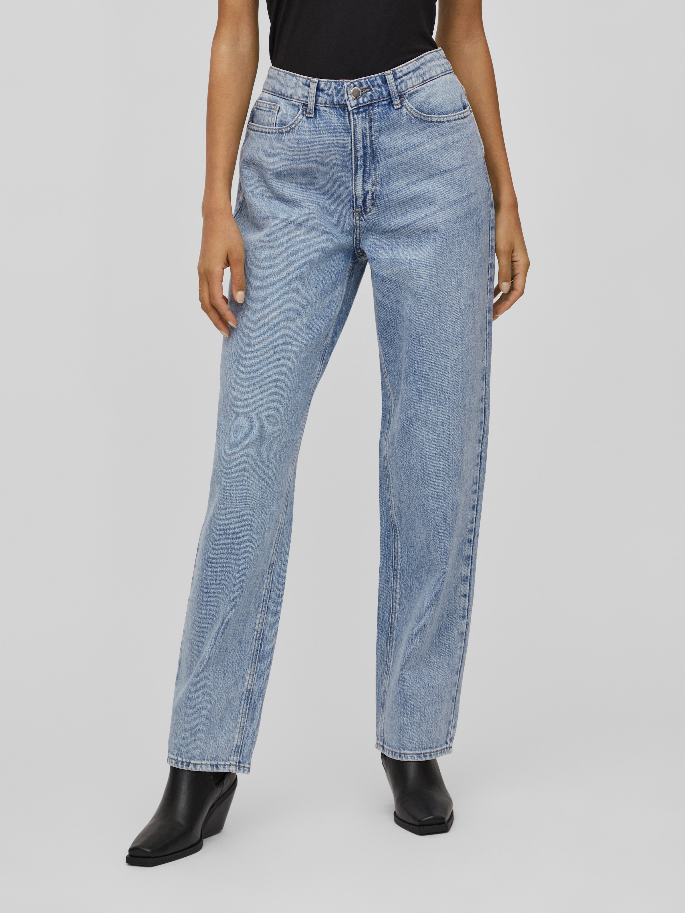 Vila High-waist-Jeans »VIKELLY JAF HW STRAIGHT JEANS-NOOS« Baumwollmischung