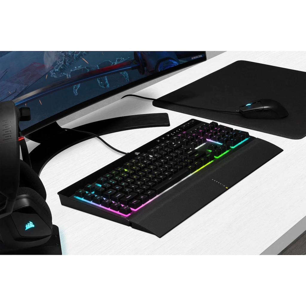 Corsair Gaming-Tastatur »K55 RGB PRO XT«, (Makrotasten-Ziffernblock-USB-Anschluss)