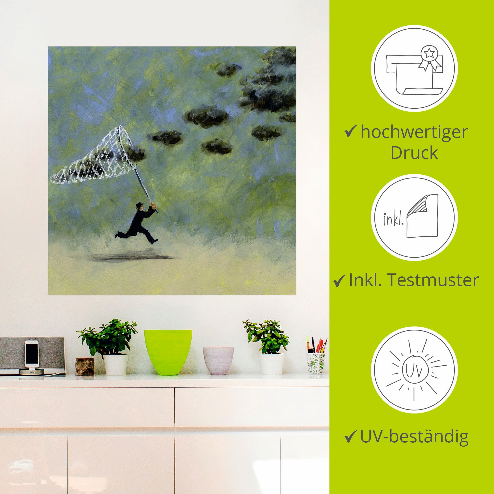 Artland Wandbild »Wolkenfänger«, Mann, (1 St.), als Leinwandbild, Poster, Wandaufkleber in verschied. Größen