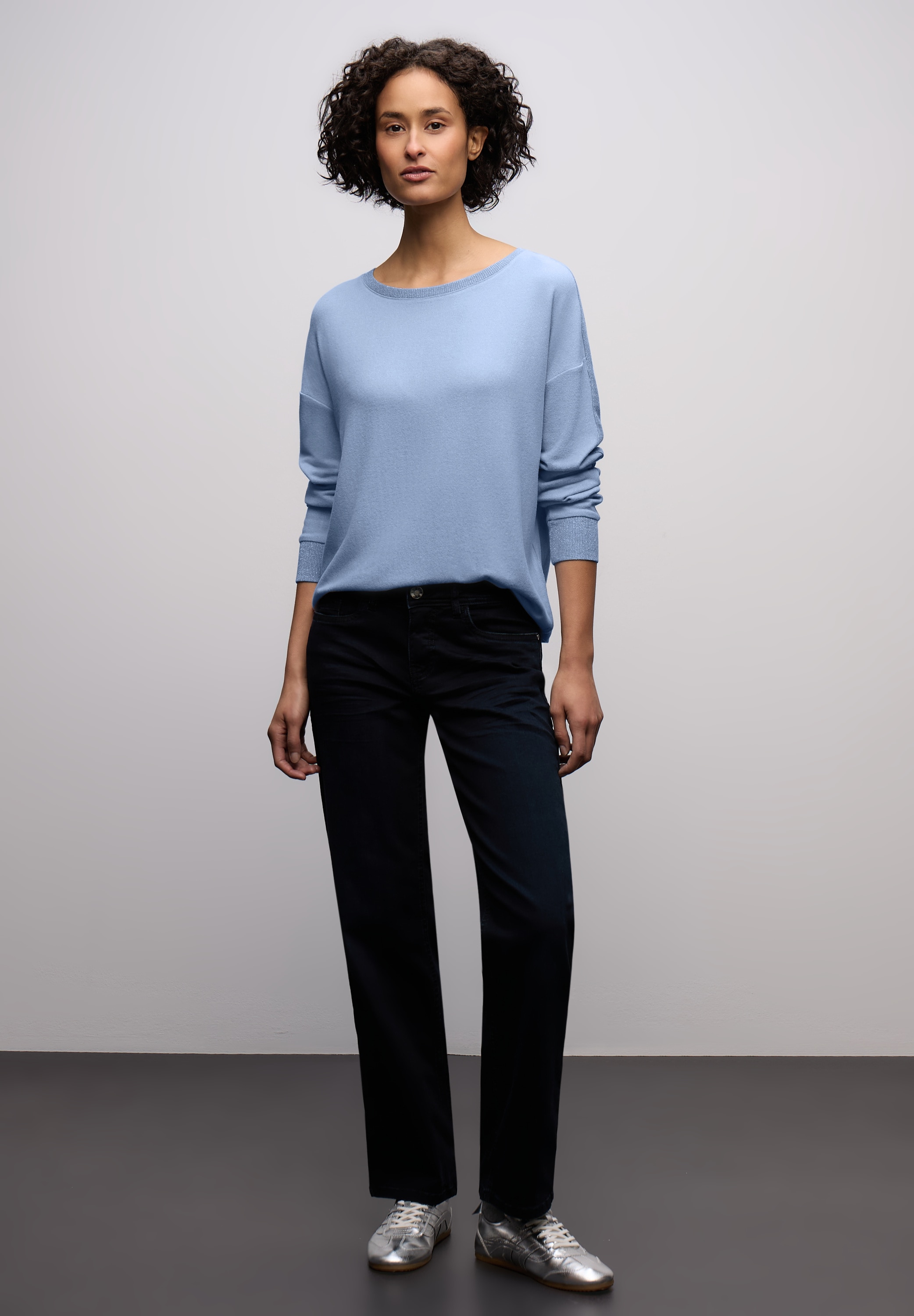 STREET ONE Langarmshirt mit Glitzerdetails