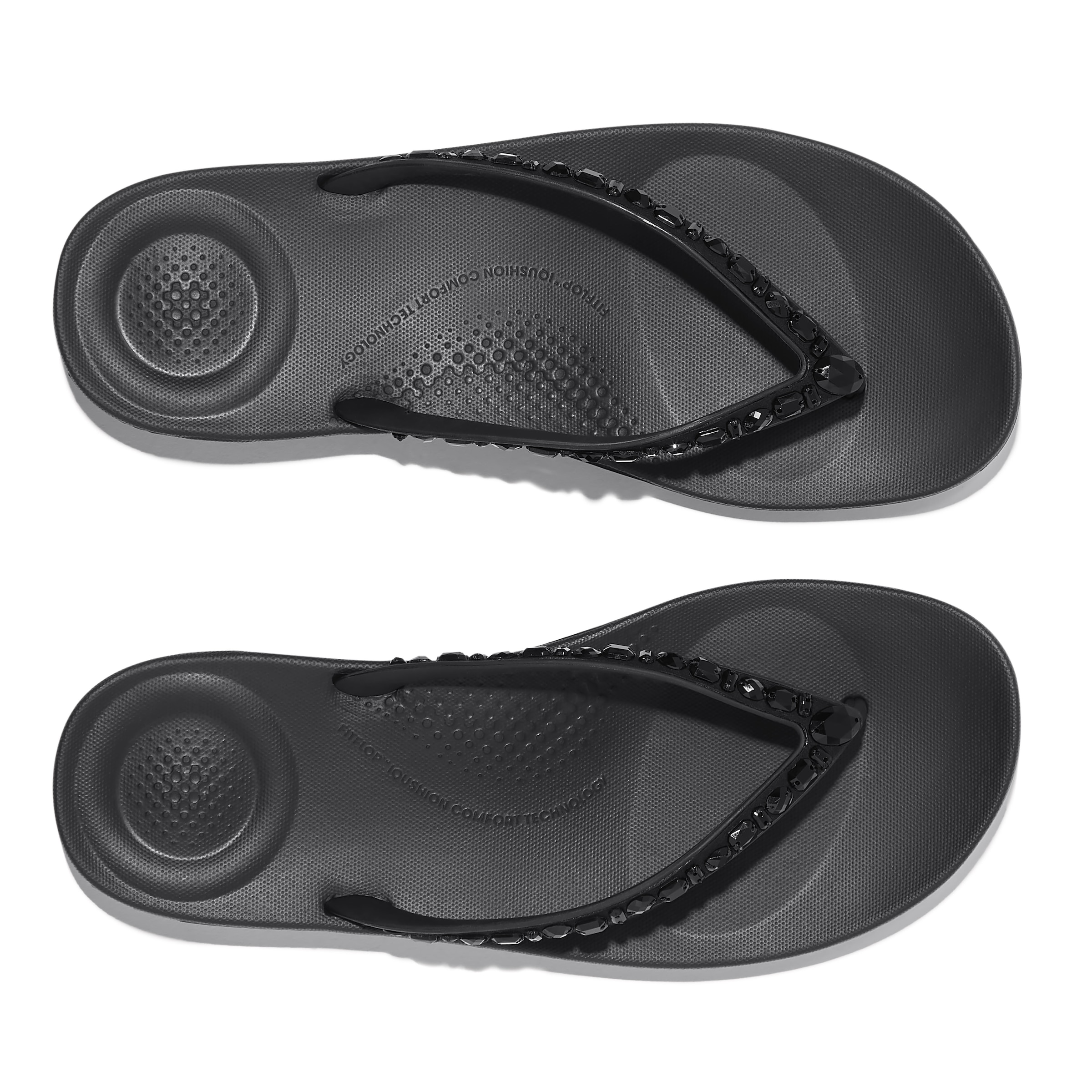 Fitflop Zehentrenner »iQUSHION MULTI-CRYSTAL«, Sandale, Flats, Pool Slides mit Schmucksteinen verziert