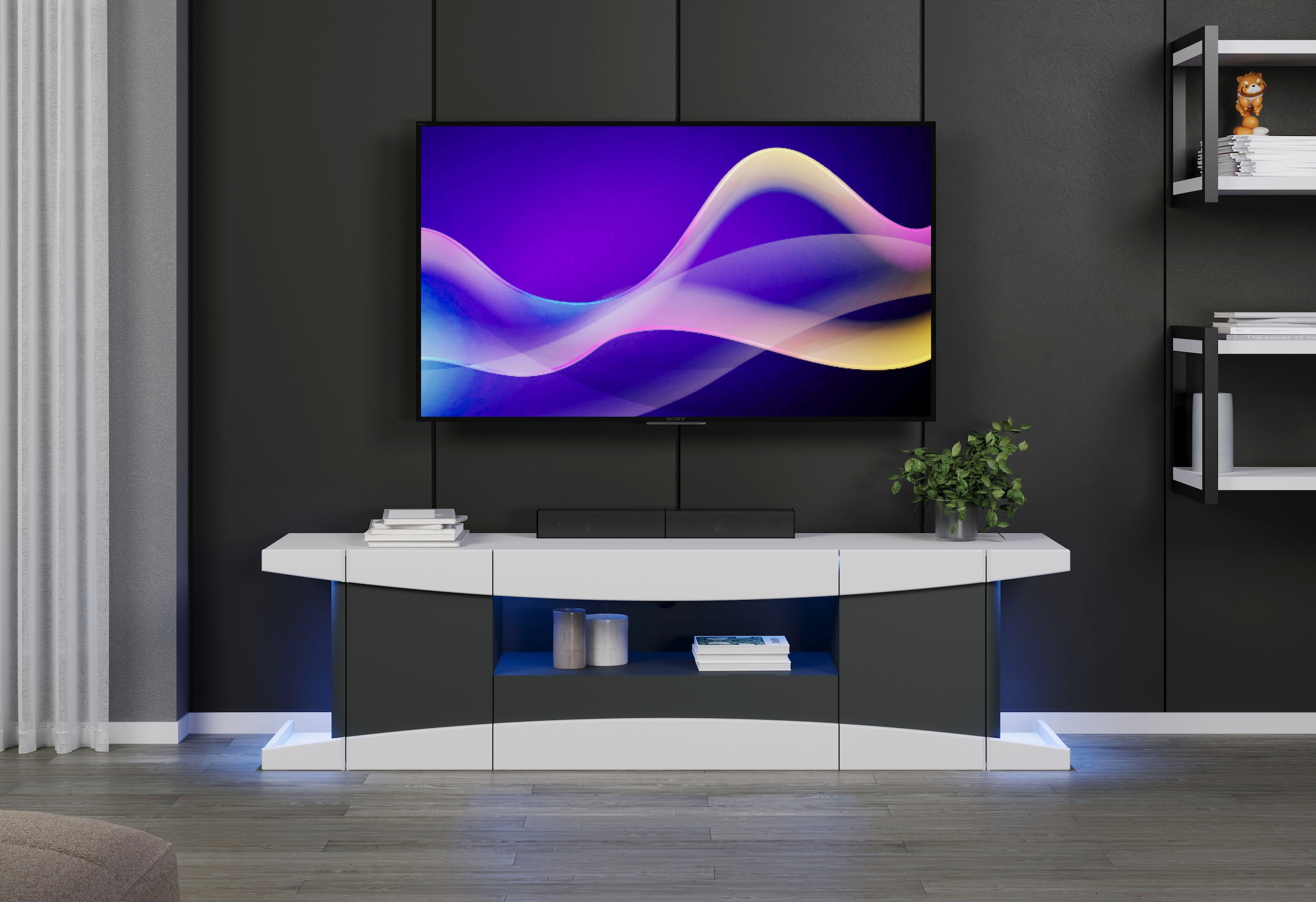 INOSIGN Lowboard »NextLevel speziell geeignet für Spielekonsolen«