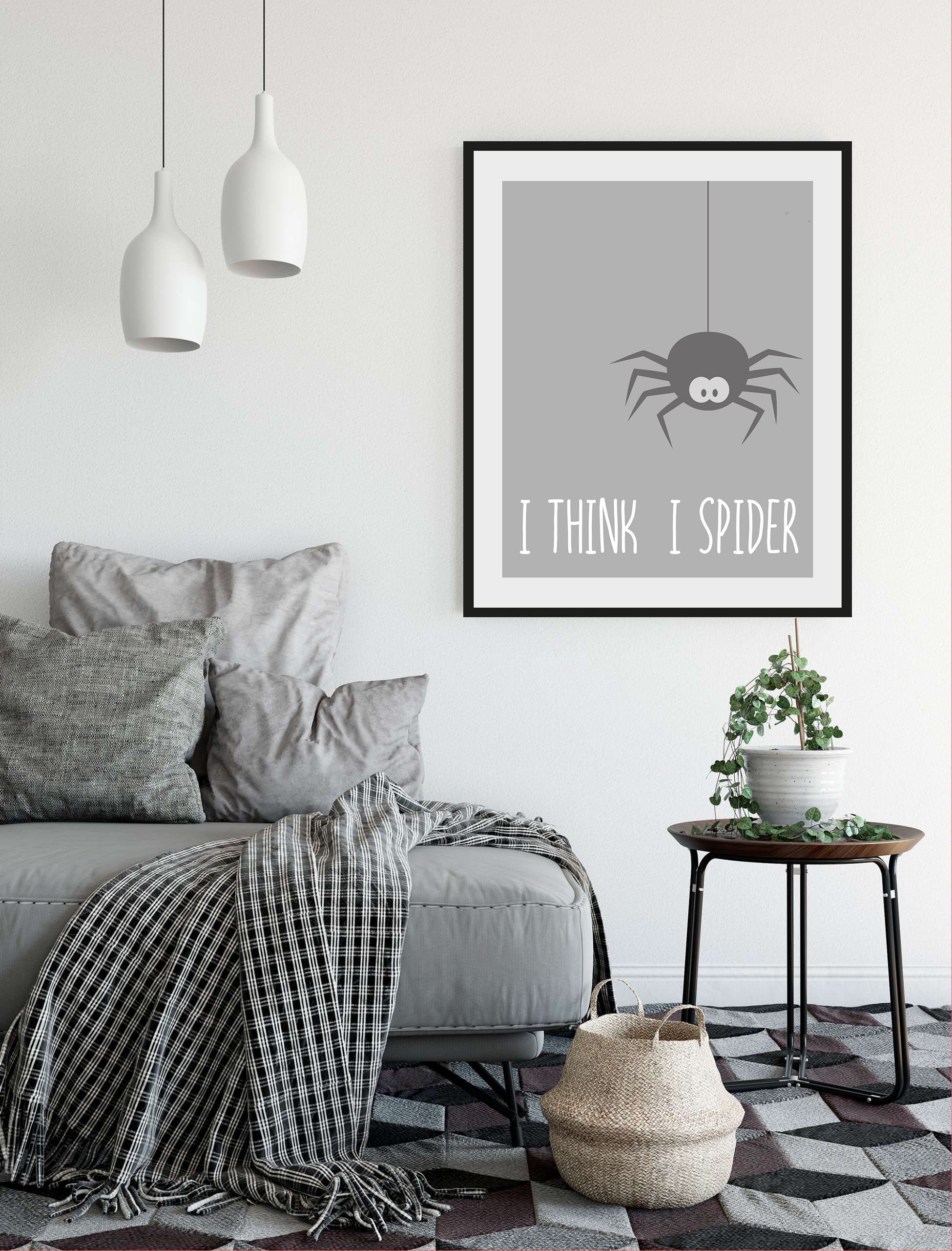 queence Bild »Spinne«, Schriftzug-Humor-Sprüche & Texte-Schwarz-Weiß-Insekten, (1 St.), HD Premium Poster-Druck inkl. Holzrahmen