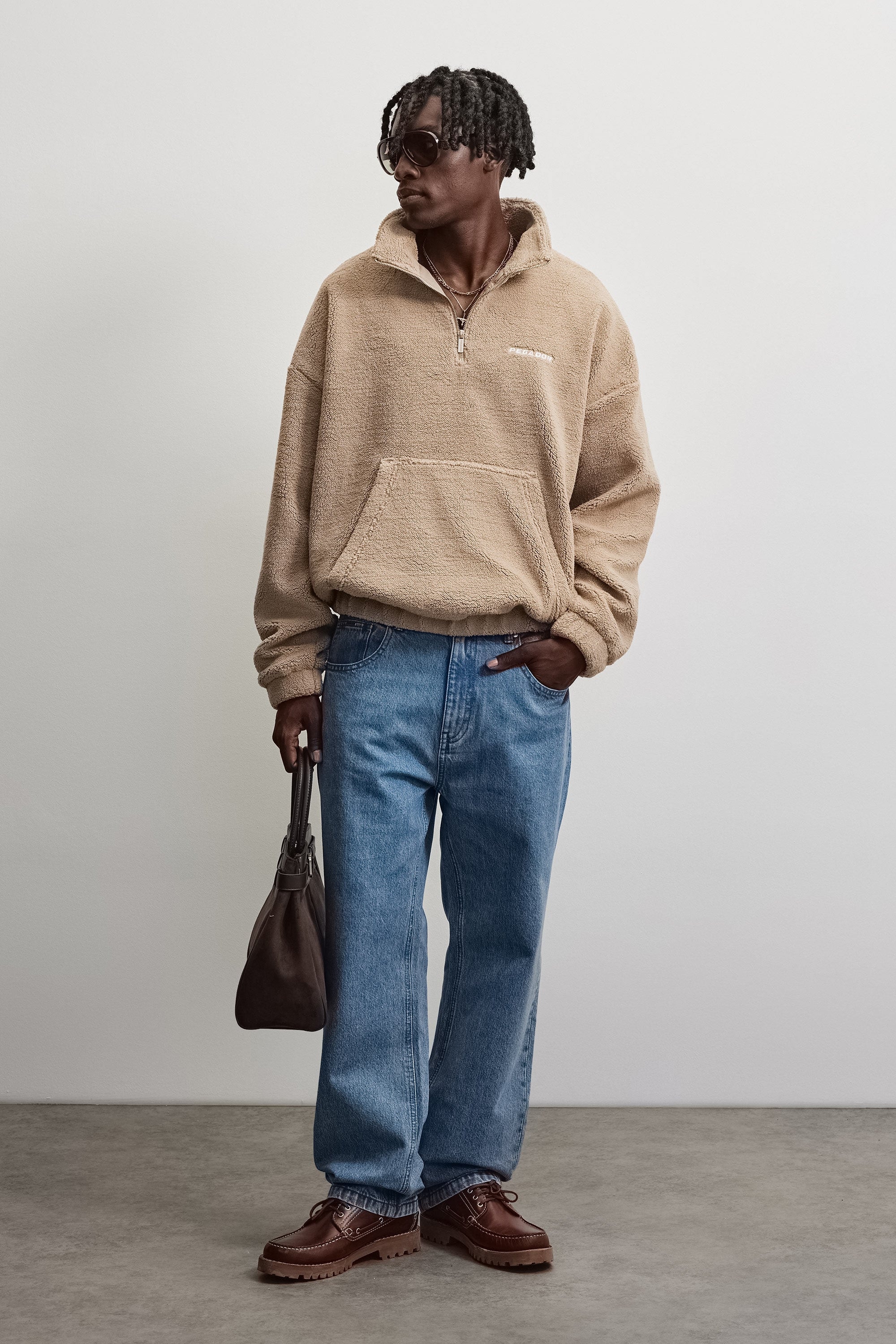 PEGADOR Sweatshirt »Puka Teddy Half Zip Sweater«, Kunstfaser, regular fit

