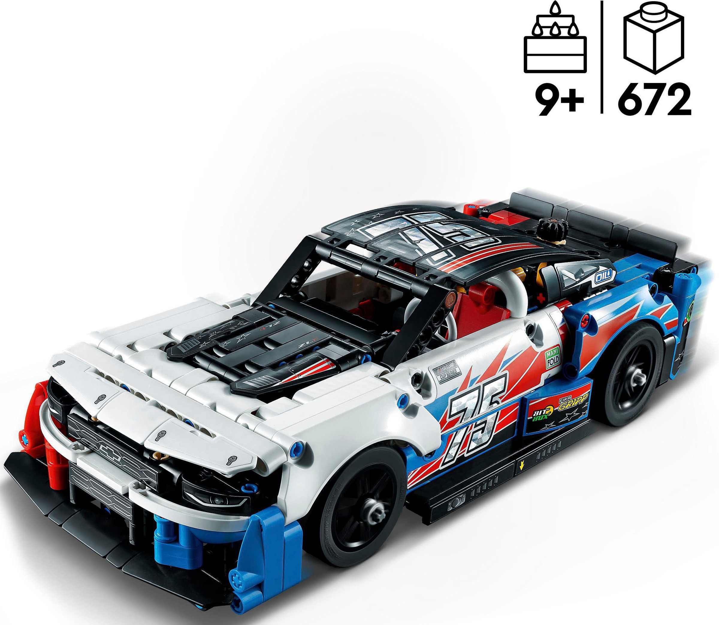 LEGO® Konstruktionsspielsteine »NASCAR Next Gen Chevrolet Camaro ZL1 (42153), LEGO® Technic«, (672 St.)