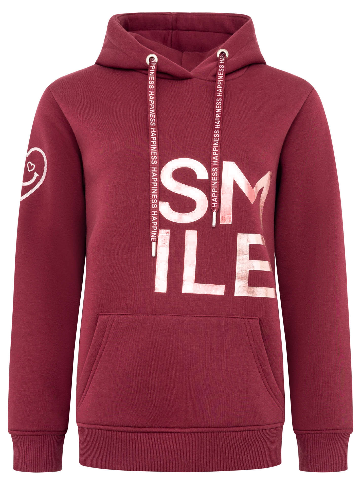 Zwillingsherz Hoodie »"Alissa Shiny"«, glänzender Print, Daumenloch, Kordel, gesticktes Herz am Ärmel
