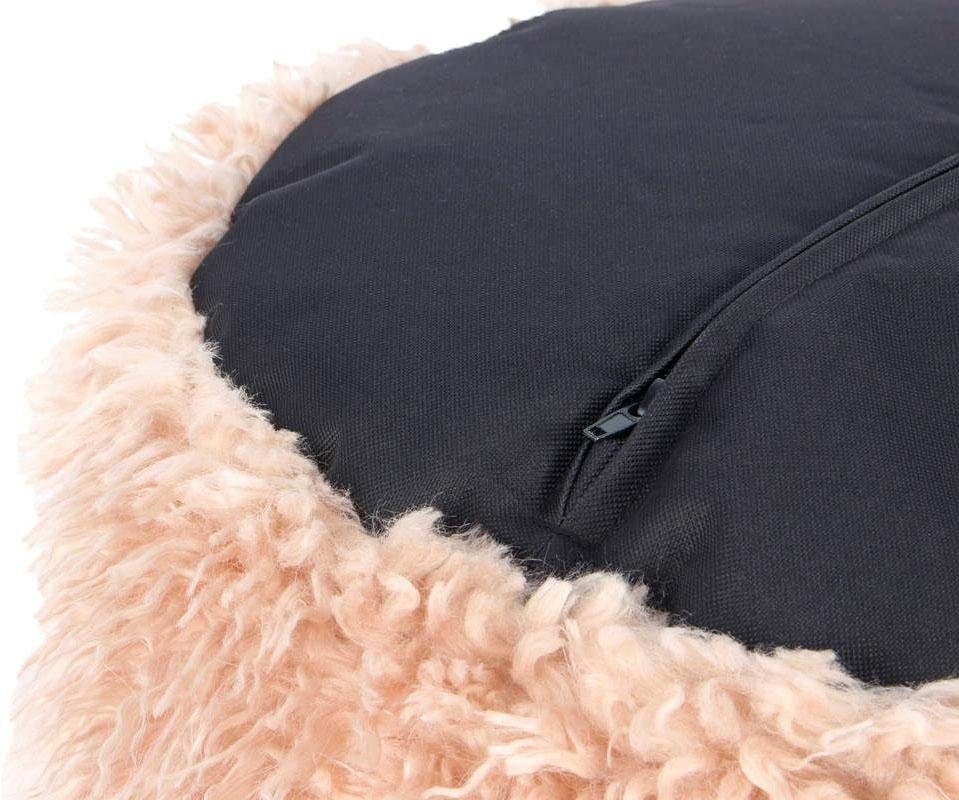 Kayoom Pouf »Fellpouf Bobtail 125, Fellhocker in zweifarbigem Design«, (1 St.), modern, dekorativ, kindersicherer Reißverschluss an der Unterseite