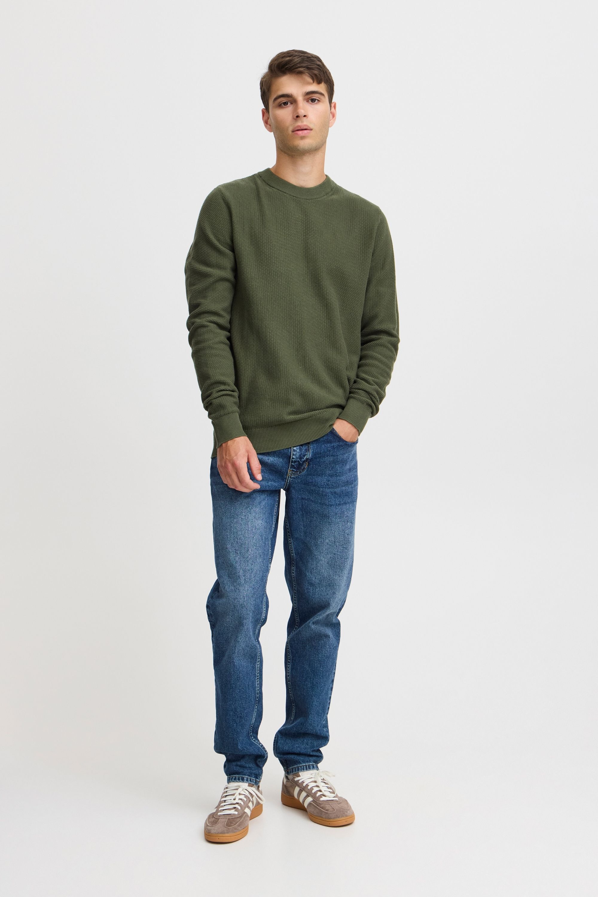 Casual Friday Strickfleece-Pullover »Strickpullover CFKARL 0160 structured crew neck knit«